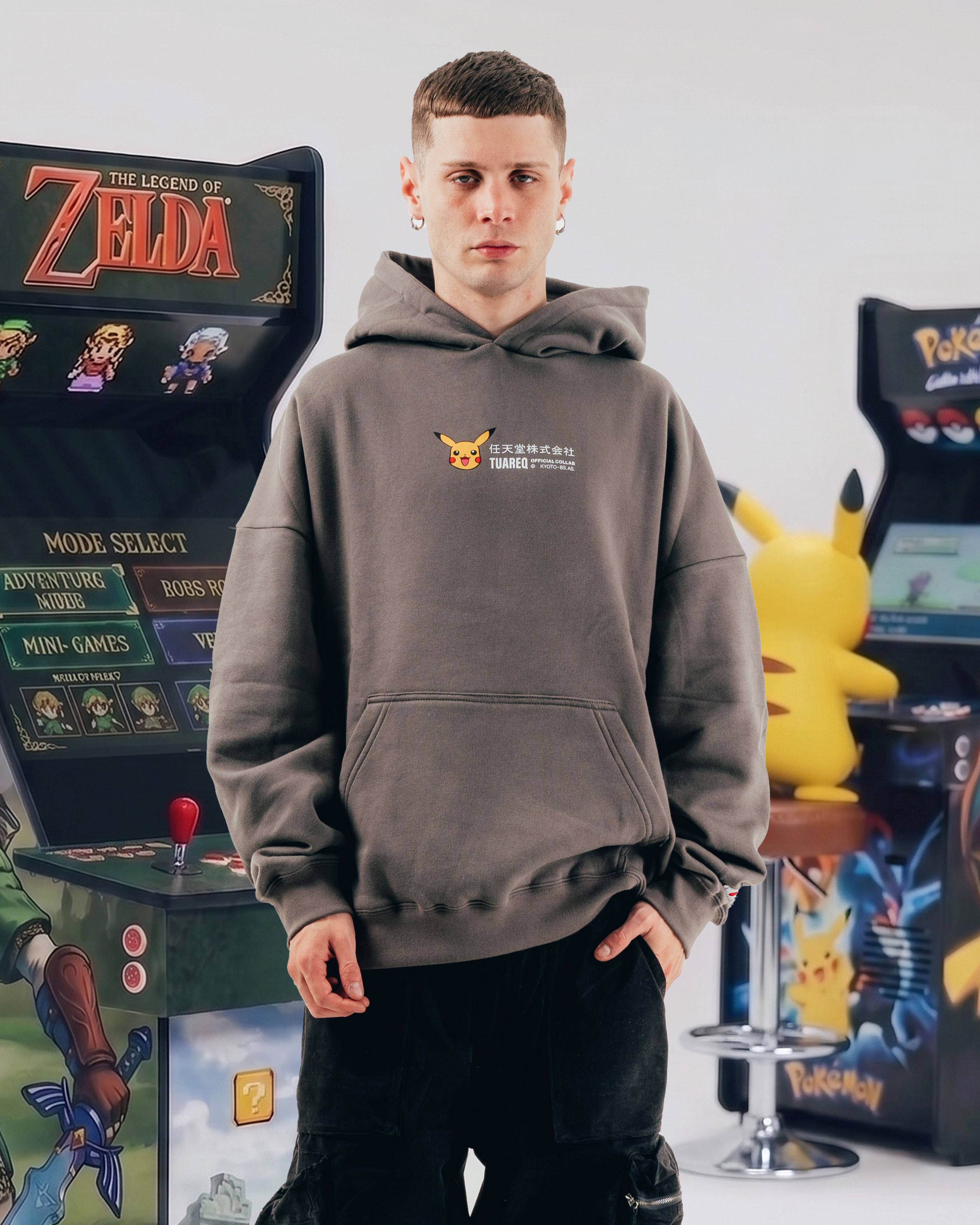 HOODIE [ NINTENDO ] PIKACHU GREY