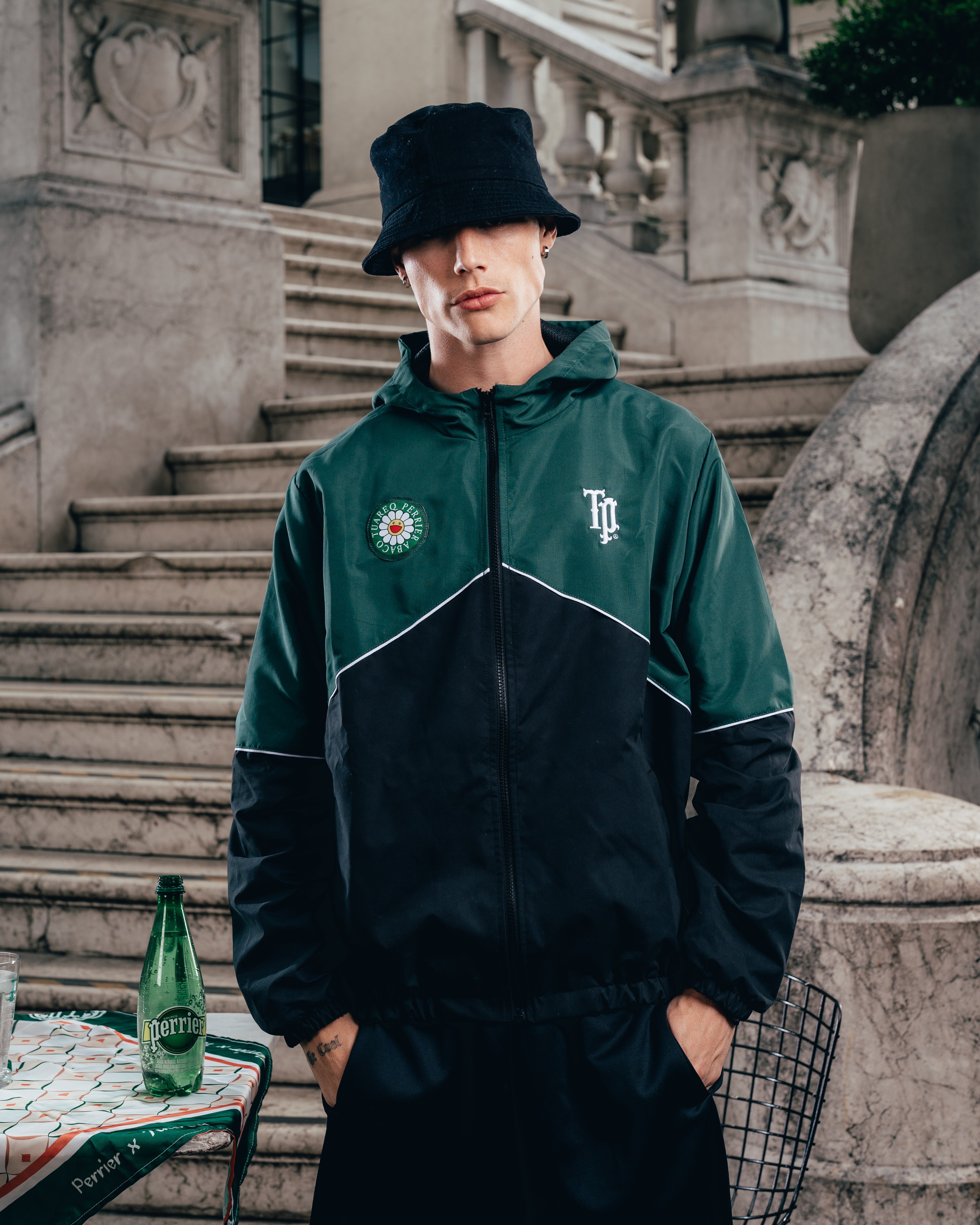 CAMPERA DEPORTIVA ROMPEVIENTO [ PERRIER ] BICOLOR GREEN