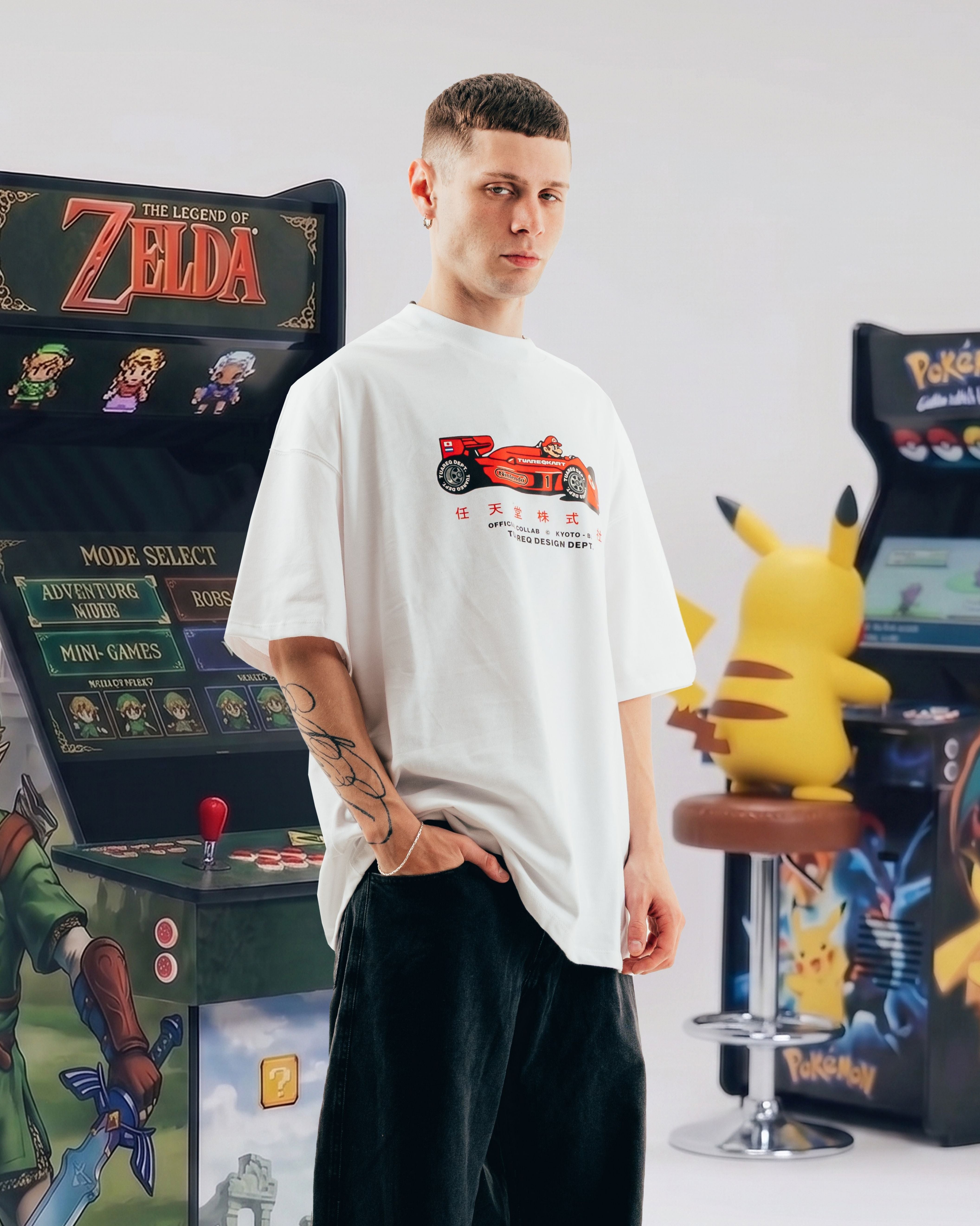 REMERA OVERSIZED [ NINTENDO ] MARIO KART WHITE