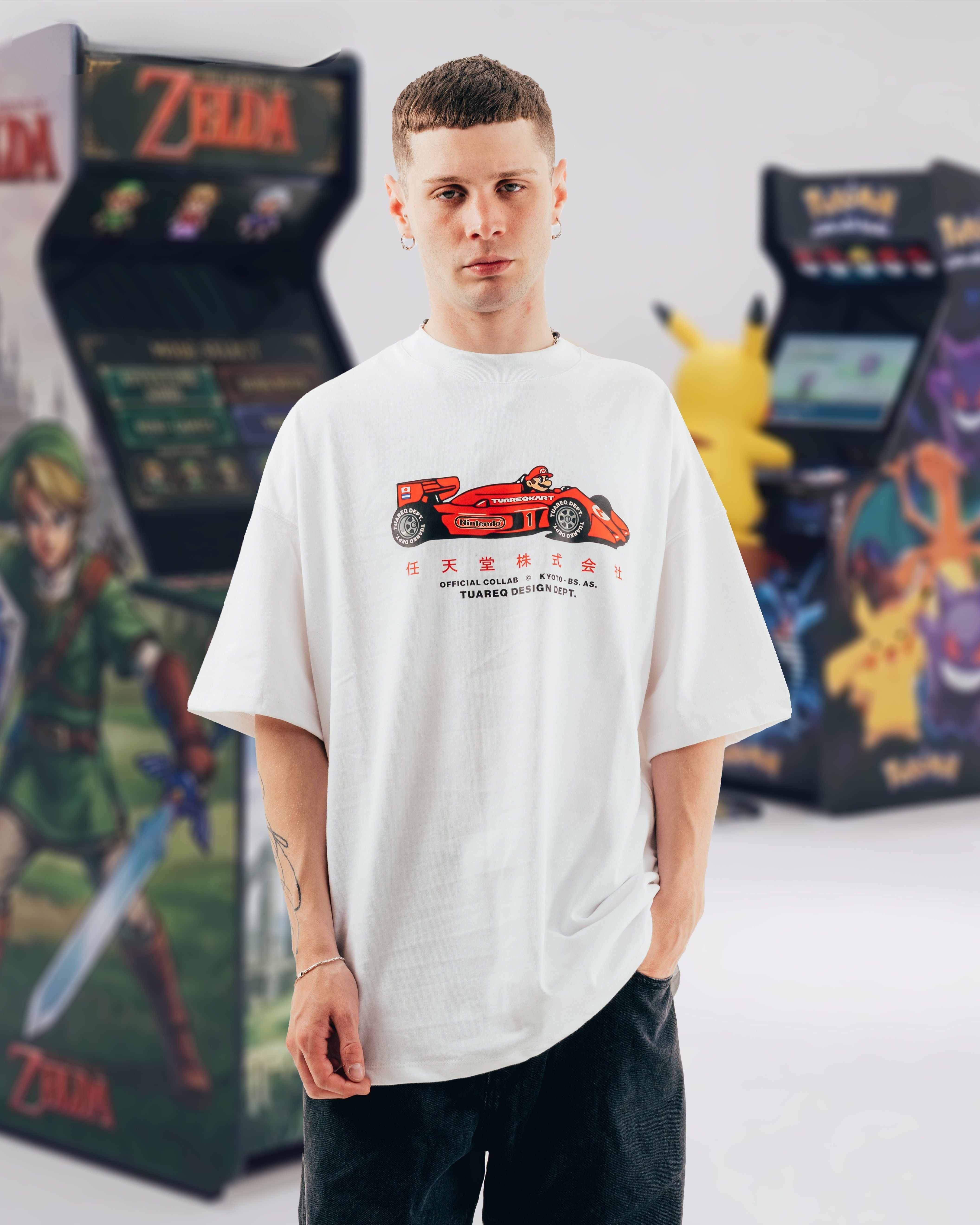 REMERA OVERSIZED [ NINTENDO ] MARIO KART WHITE