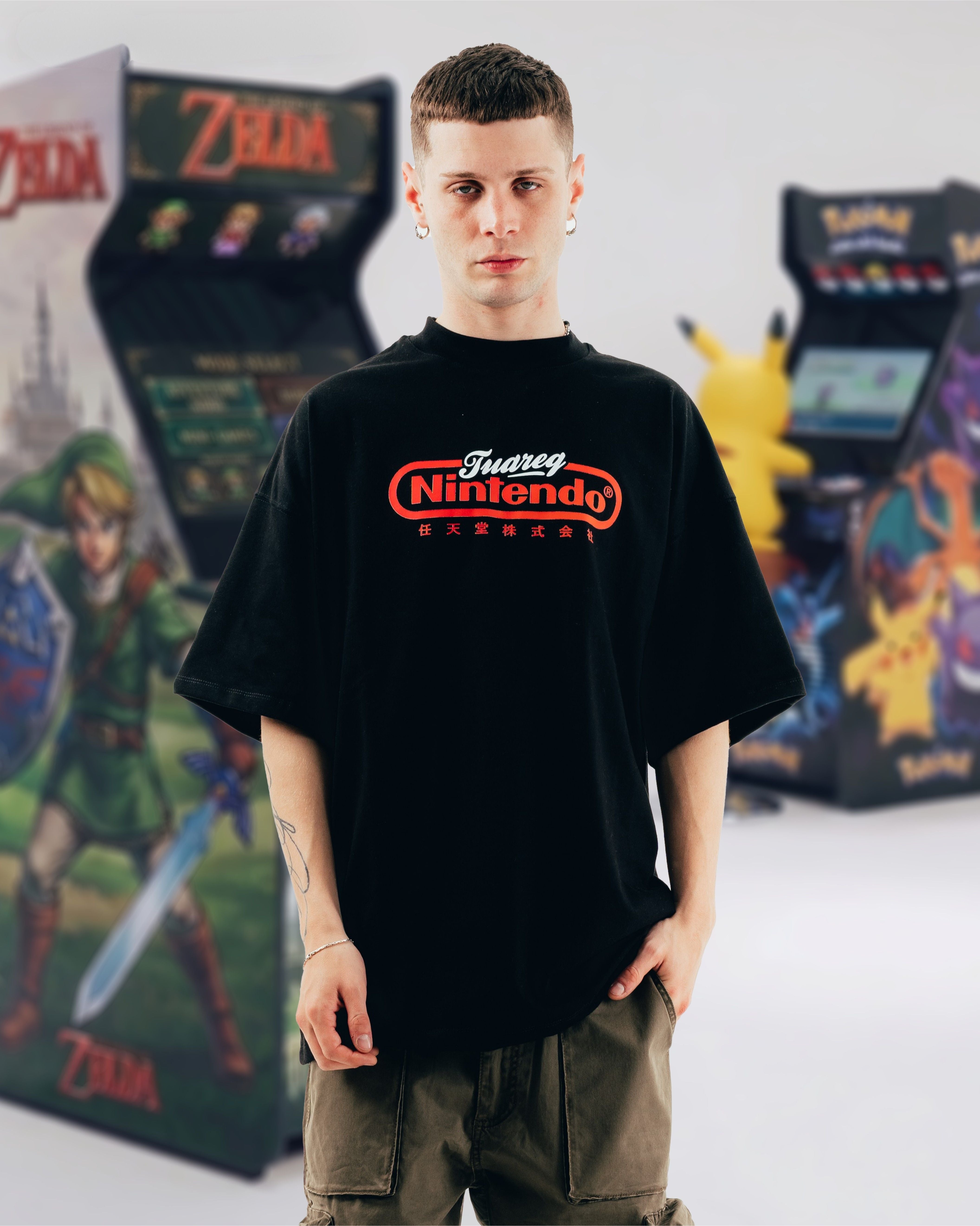 REMERA OVERSIZED [ NINTENDO ] CLUB BLACK