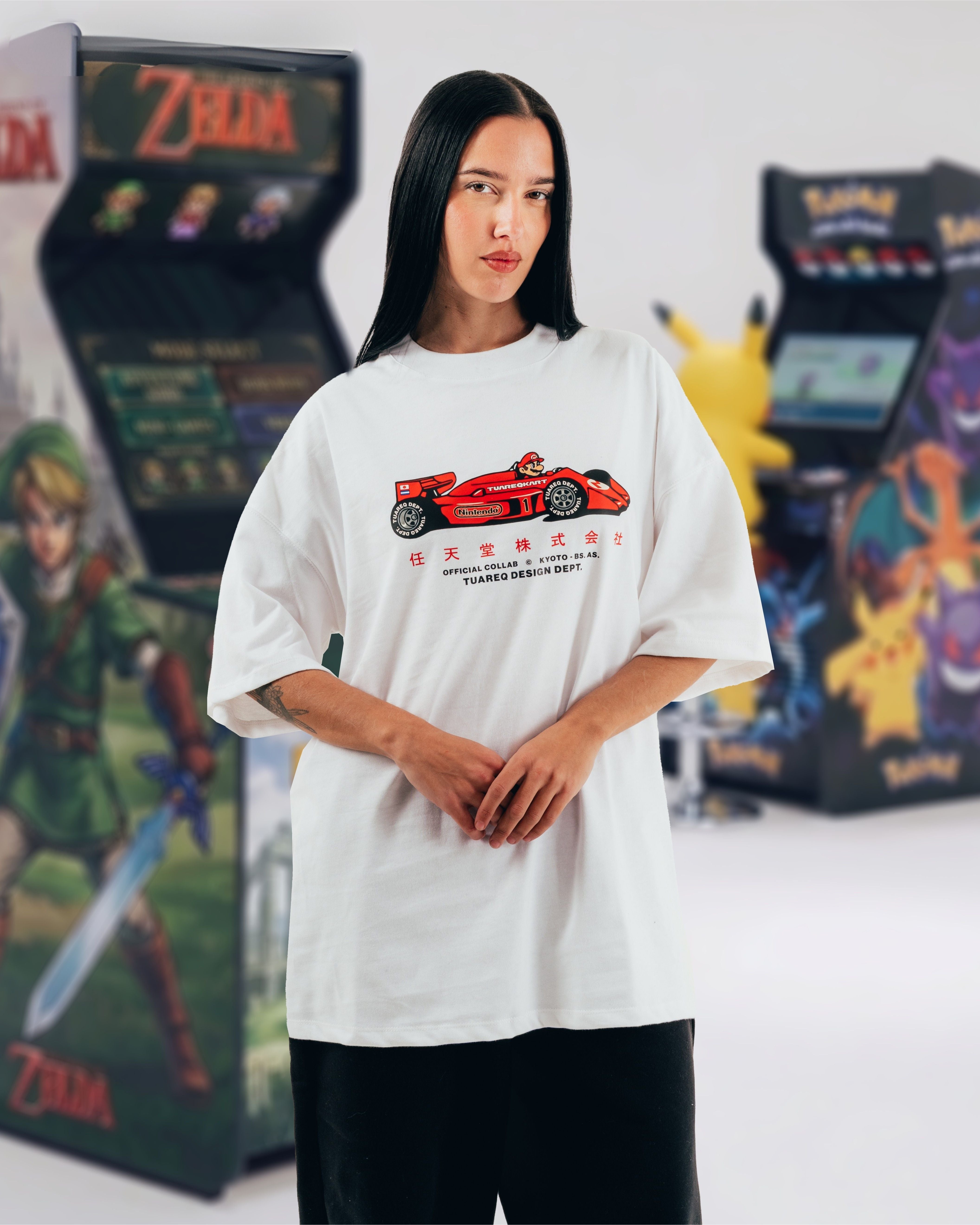 REMERA OVERSIZED [ NINTENDO ] MARIO KART WHITE