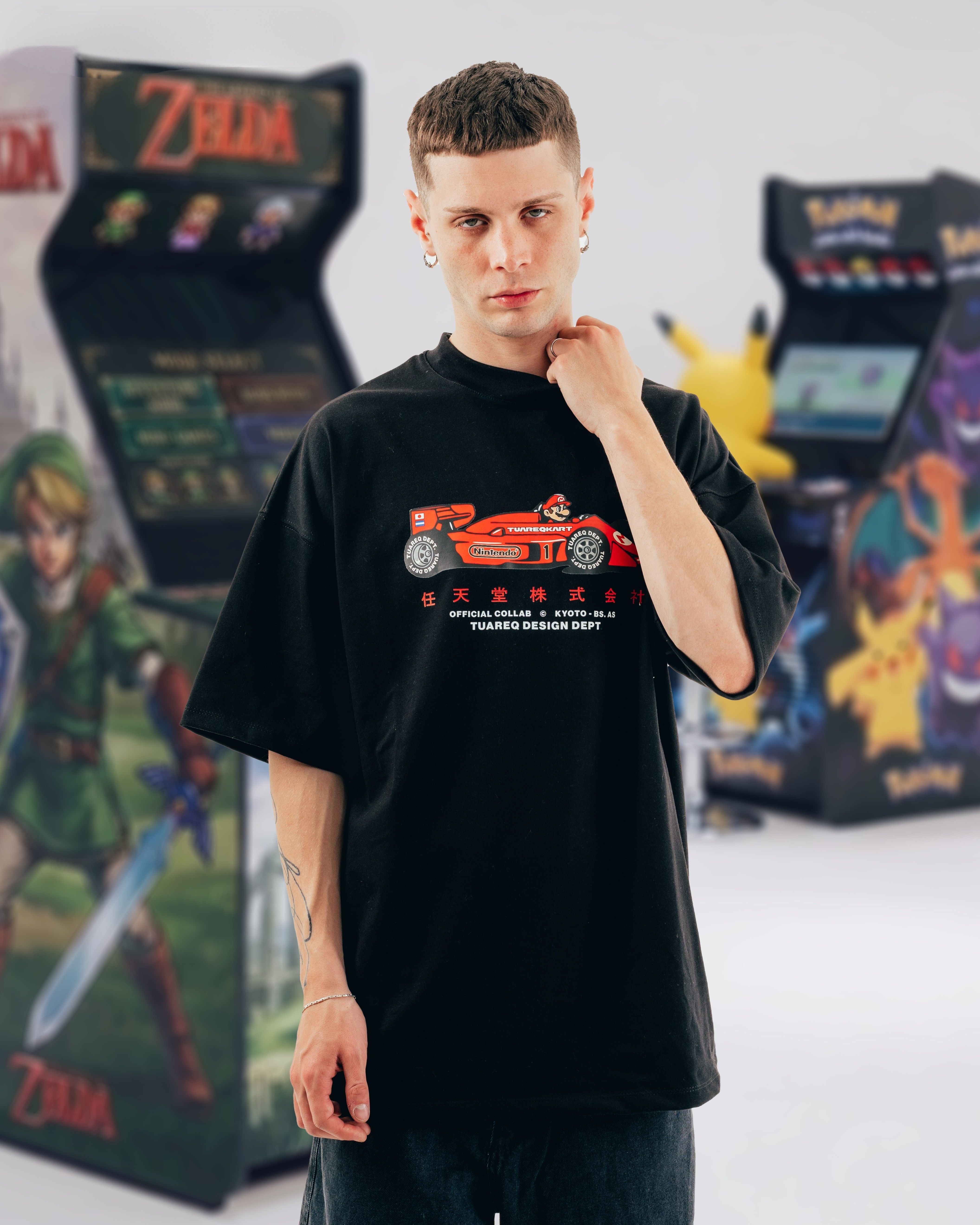 REMERA OVERSIZED [ NINTENDO ] MARIO KART BLACK