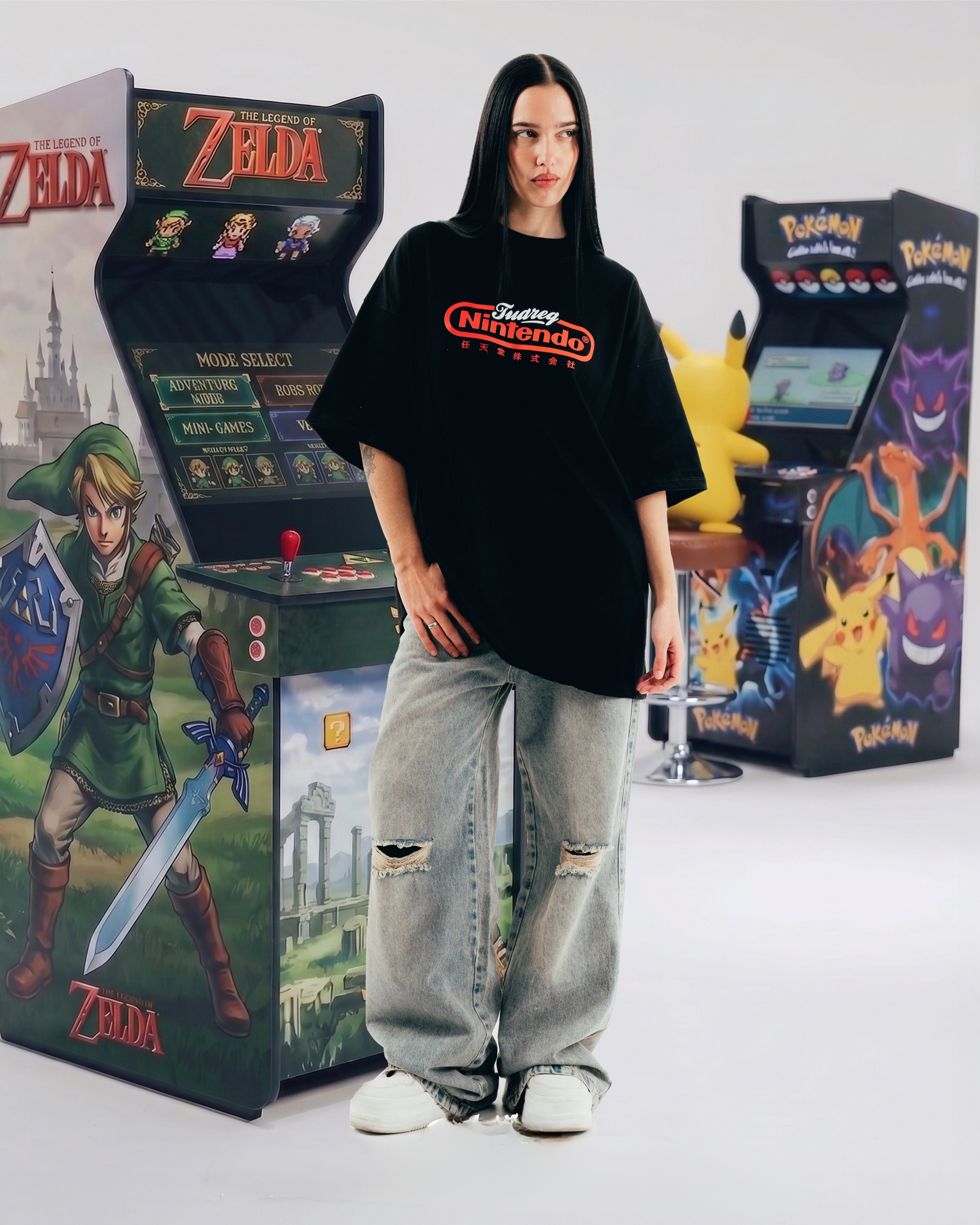 REMERA OVERSIZED [ NINTENDO ] CLUB BLACK