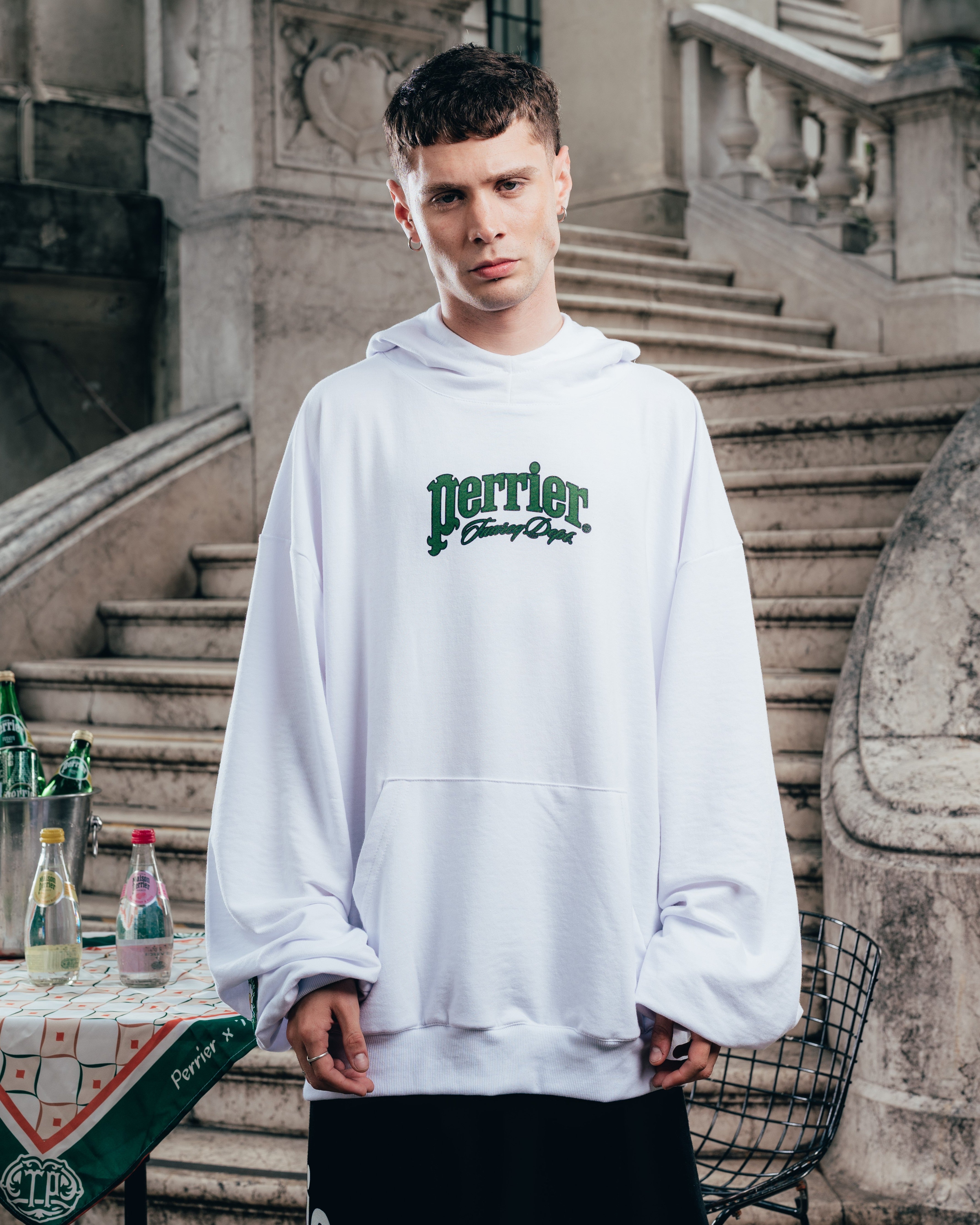HOODIE MEGAOVERSIZED [ PERRIER ] SIGNATURE WHITE