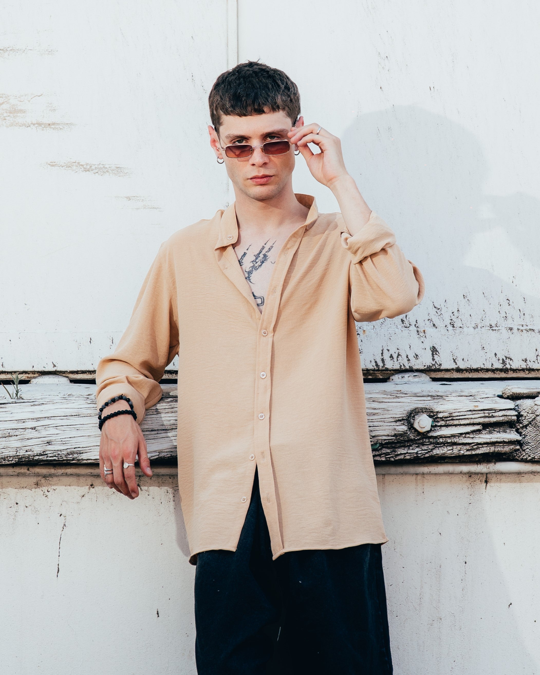 CAMISA CUELLO MAO [ PRIMARI ] COFFEE