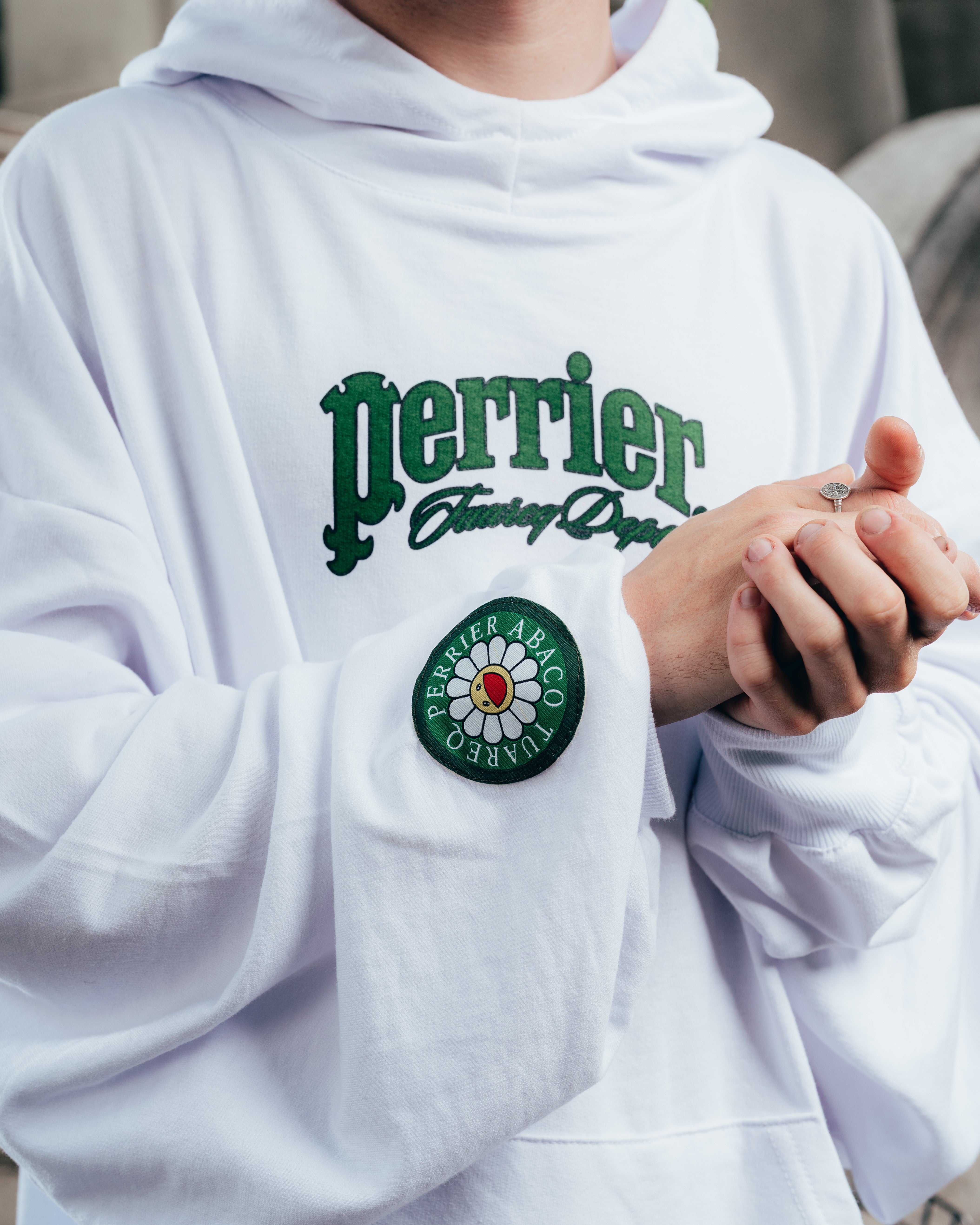HOODIE MEGAOVERSIZED [ PERRIER ] SIGNATURE WHITE