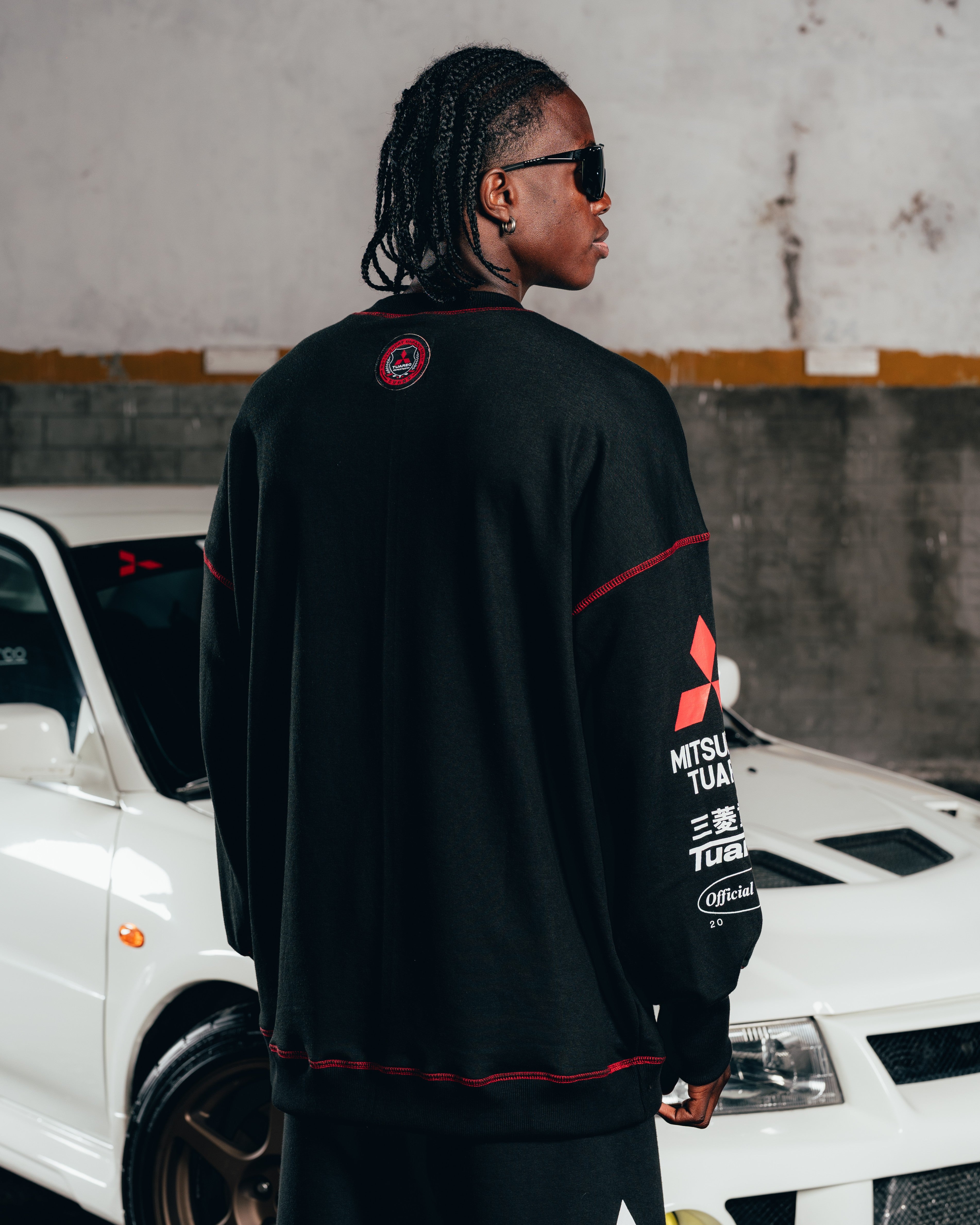 CREWNECK [ MITSUBISHI ] COSTURA BLACK