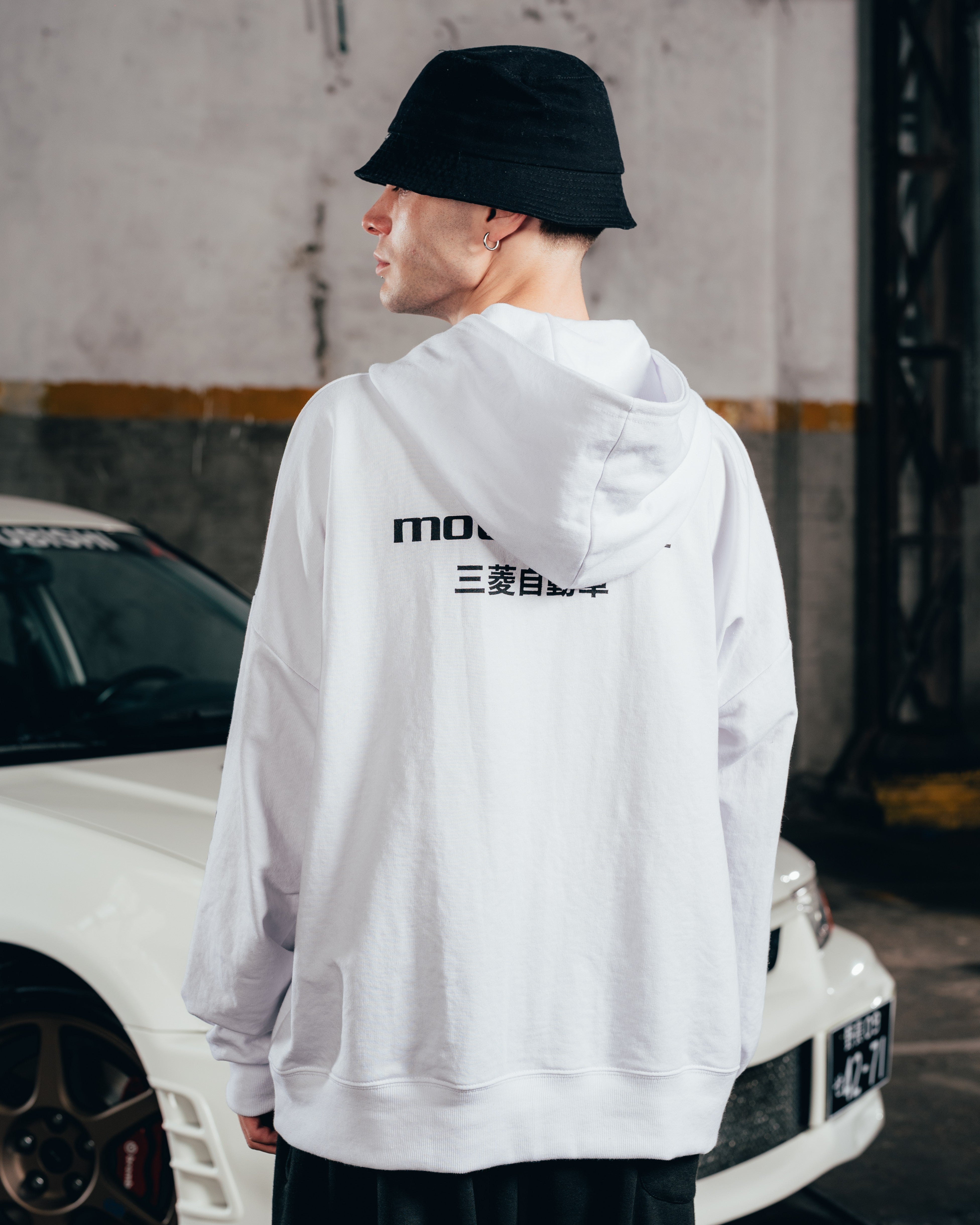 HOODIE OVERSIZED [ MITSUBISHI ] MOTORSPORT WHITE