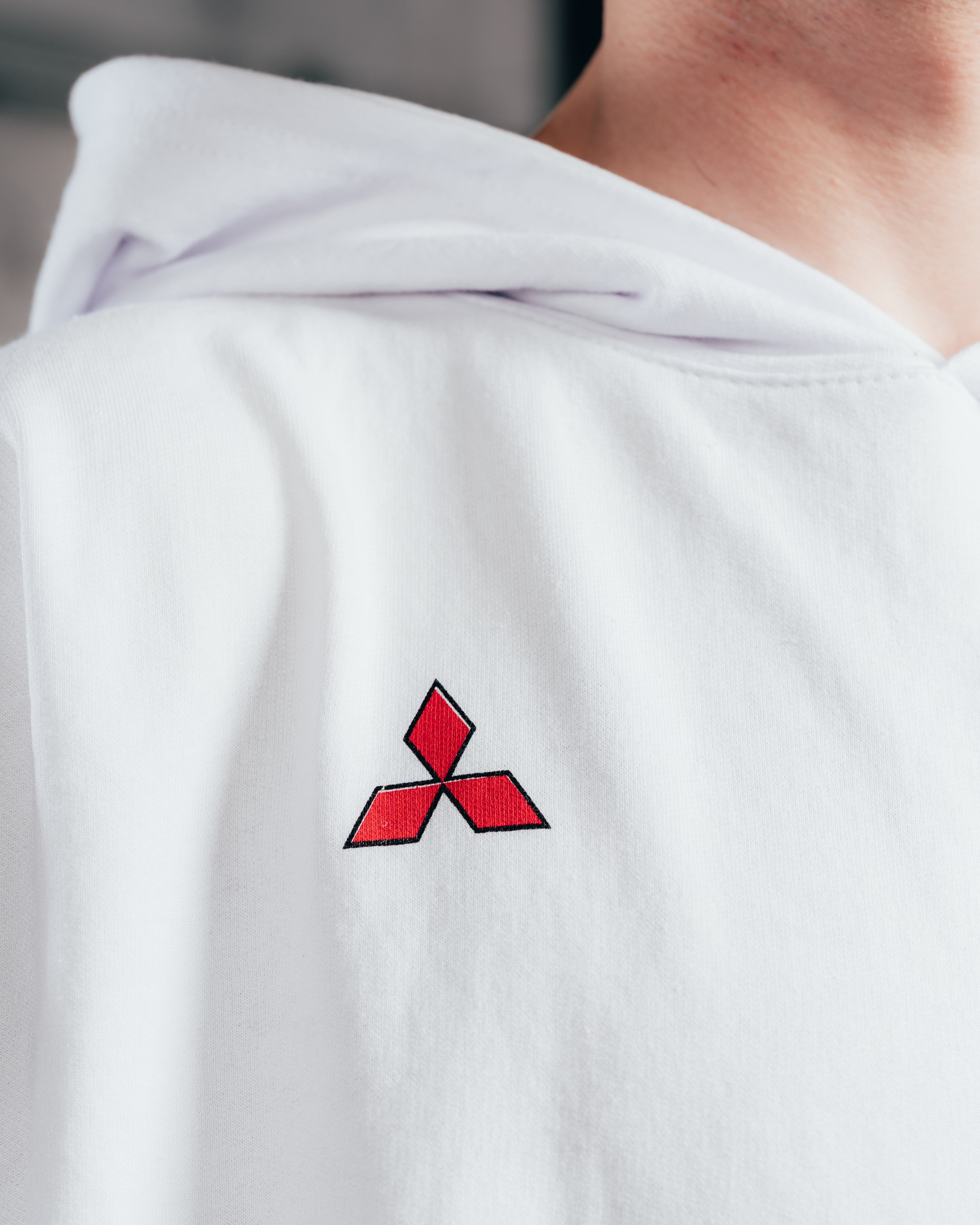 HOODIE OVERSIZED [ MITSUBISHI ] MOTORSPORT WHITE