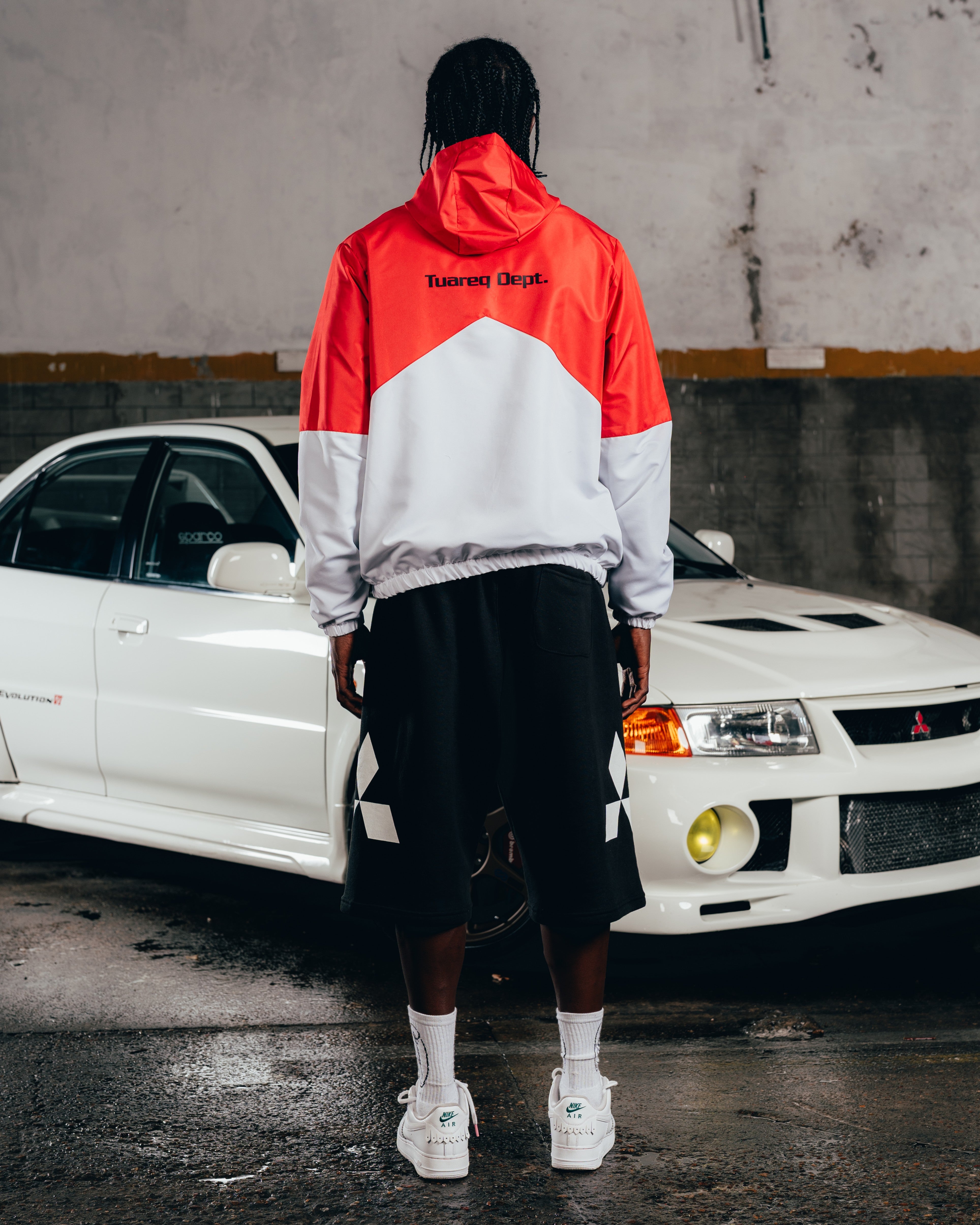 CAMPERA DEPORTIVA ROMPEVIENTO [ MITSUBISHI ] BICOLOR WHITE