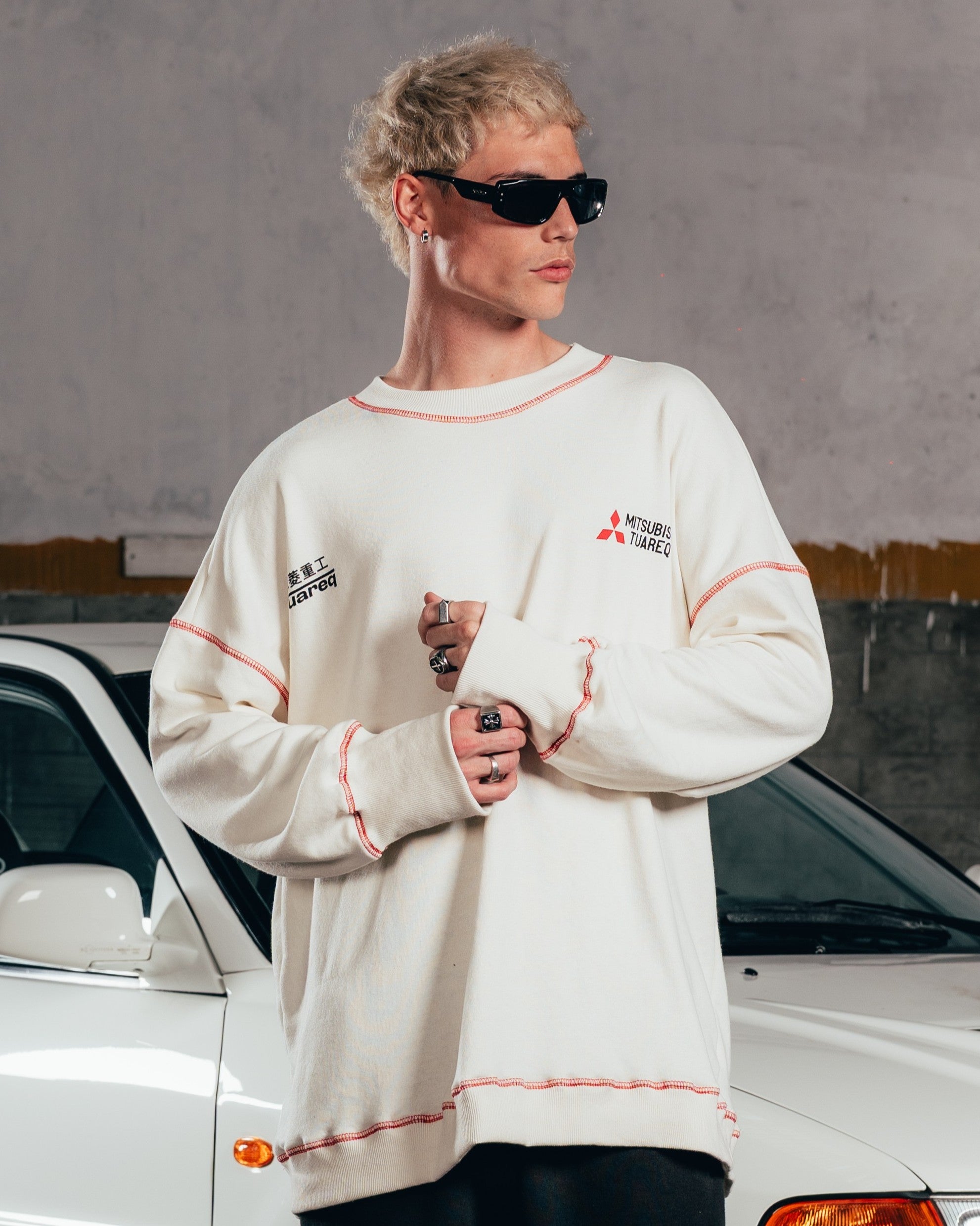 CREWNECK [ MITSUBISHI ] COSTURA WHITE
