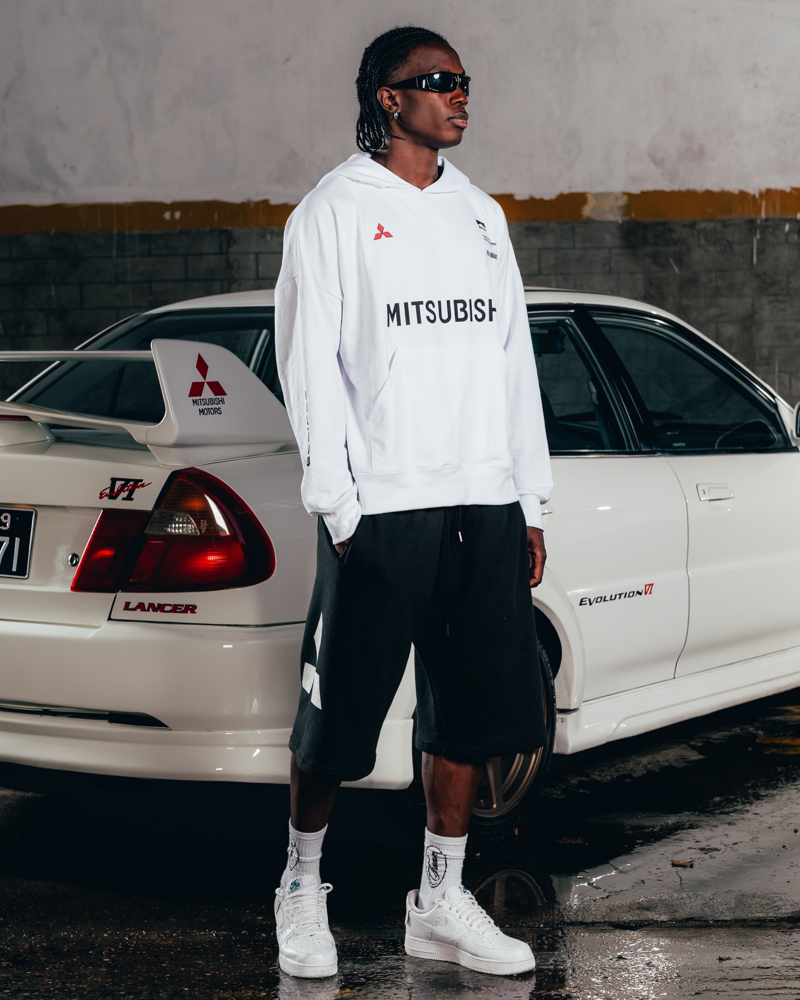 HOODIE OVERSIZED [ MITSUBISHI ] MOTORSPORT WHITE