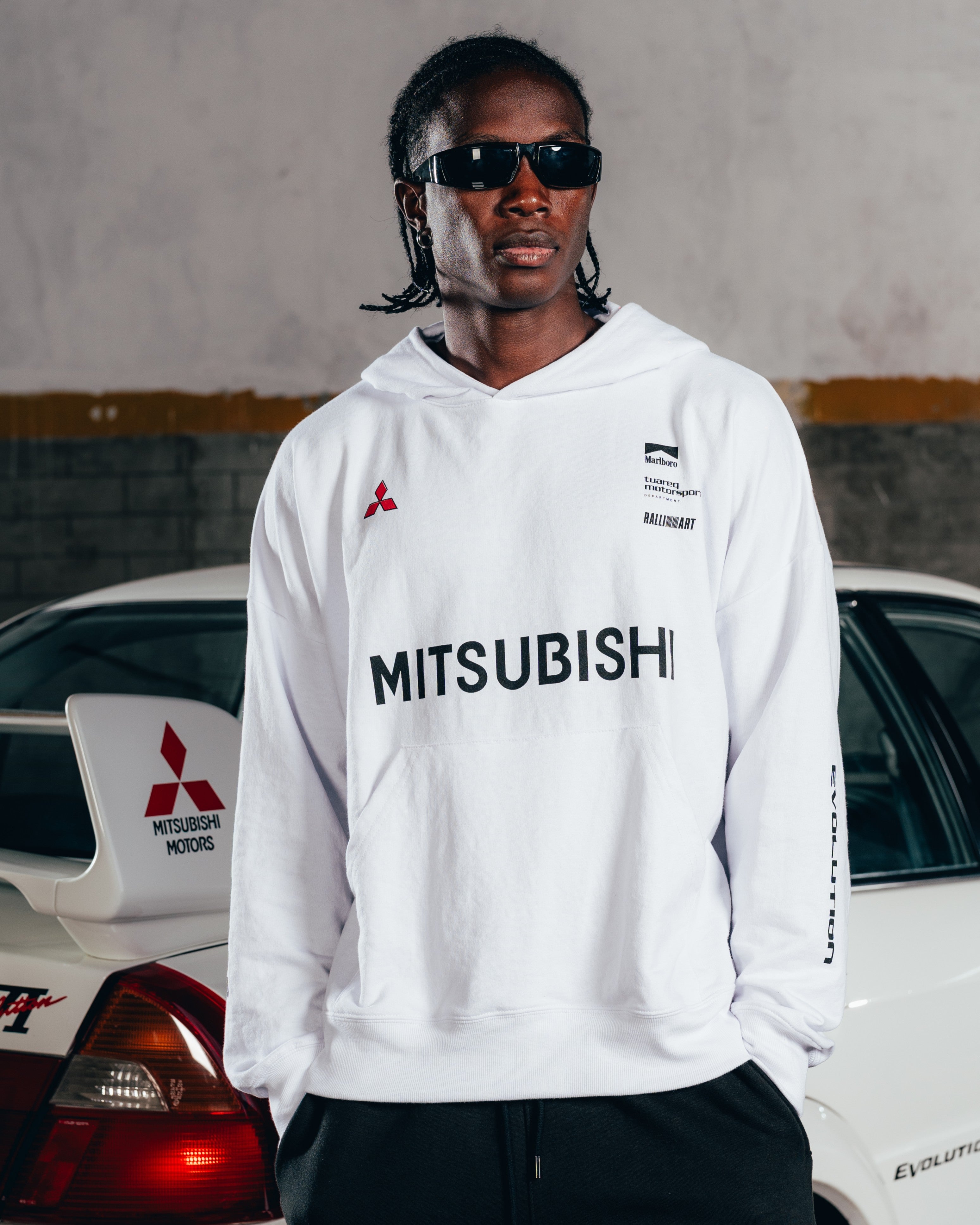 HOODIE OVERSIZED [ MITSUBISHI ] MOTORSPORT WHITE