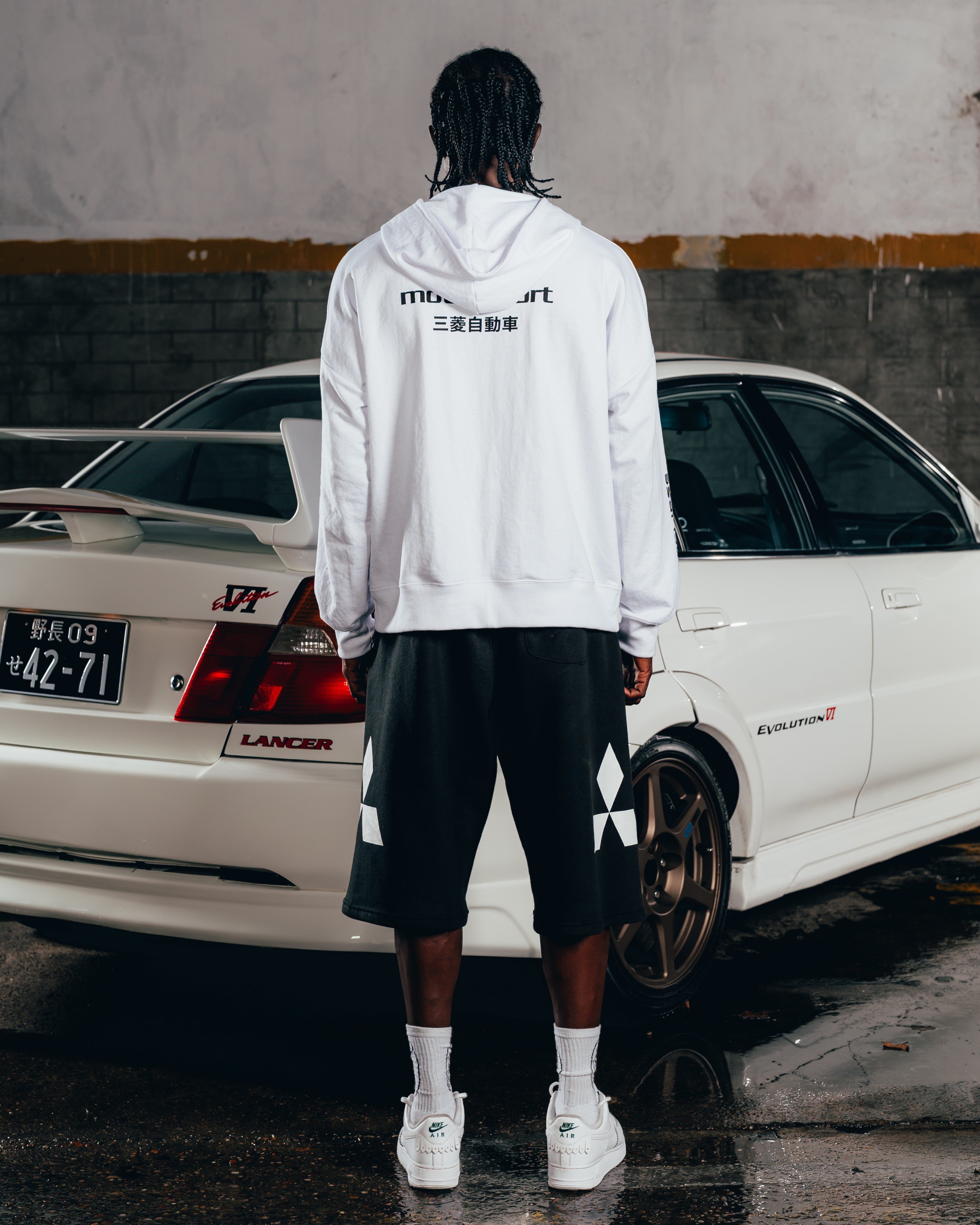 HOODIE OVERSIZED [ MITSUBISHI ] MOTORSPORT WHITE