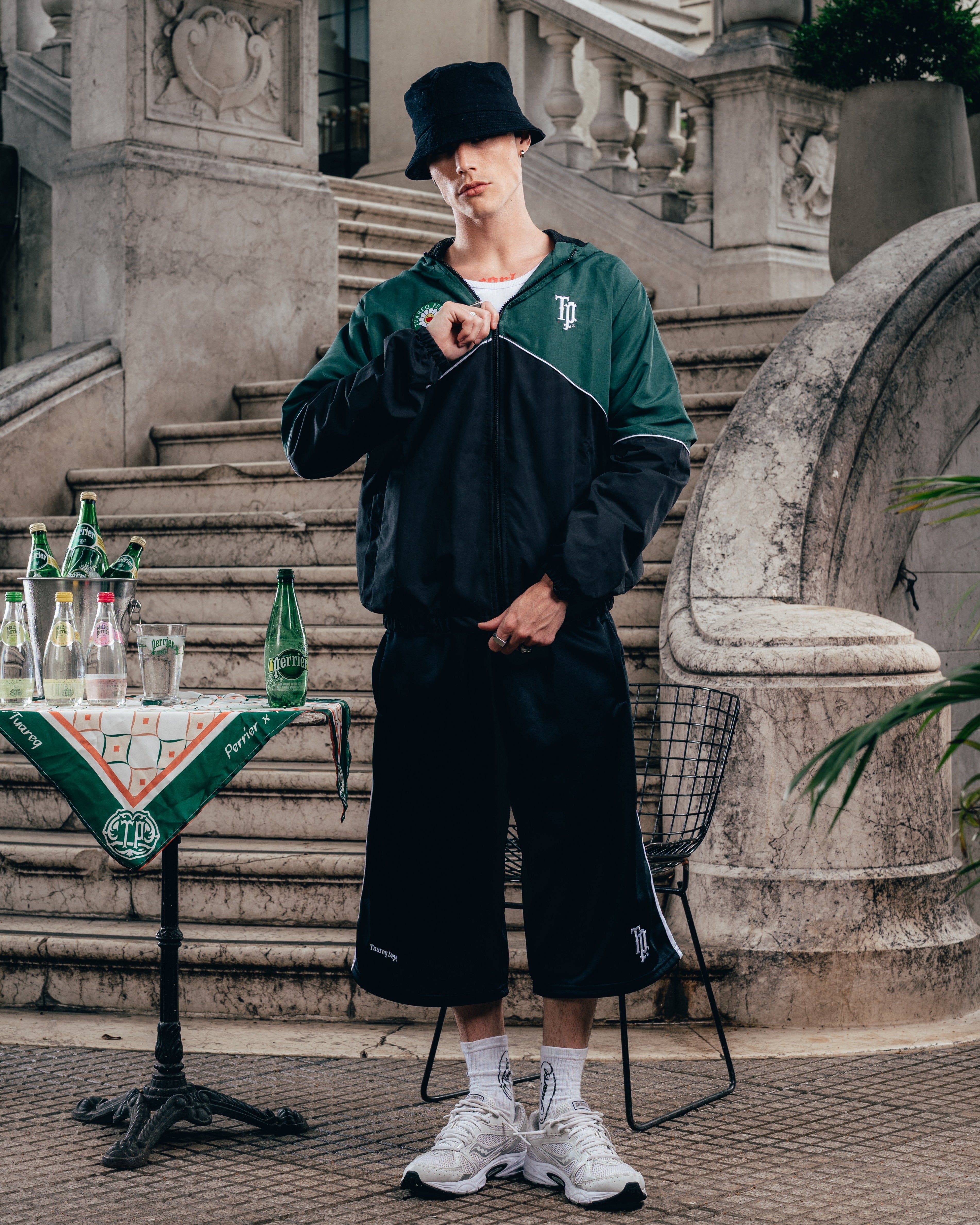 CAMPERA DEPORTIVA ROMPEVIENTO [ PERRIER ] BICOLOR GREEN