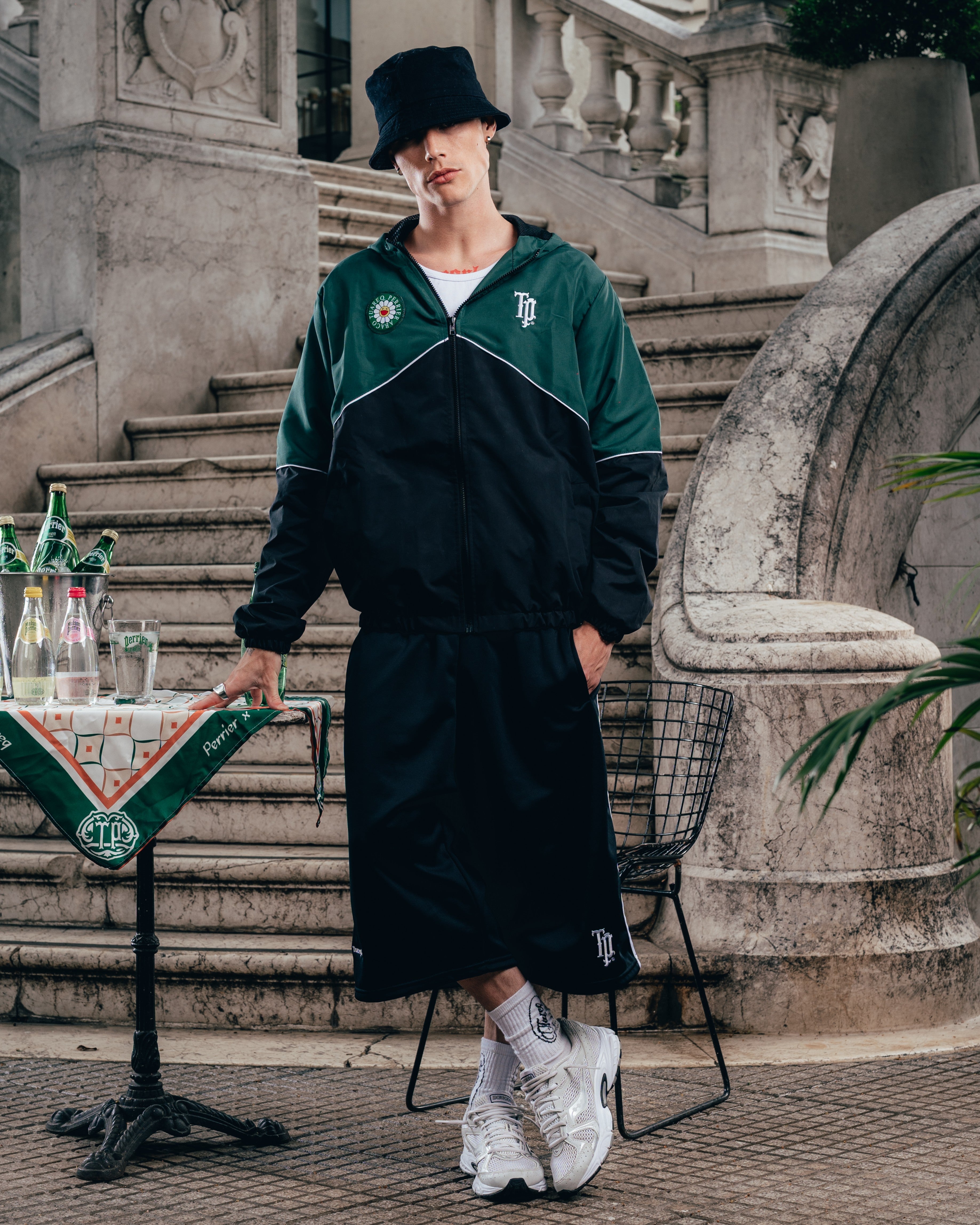 CAMPERA DEPORTIVA ROMPEVIENTO [ PERRIER ] BICOLOR GREEN