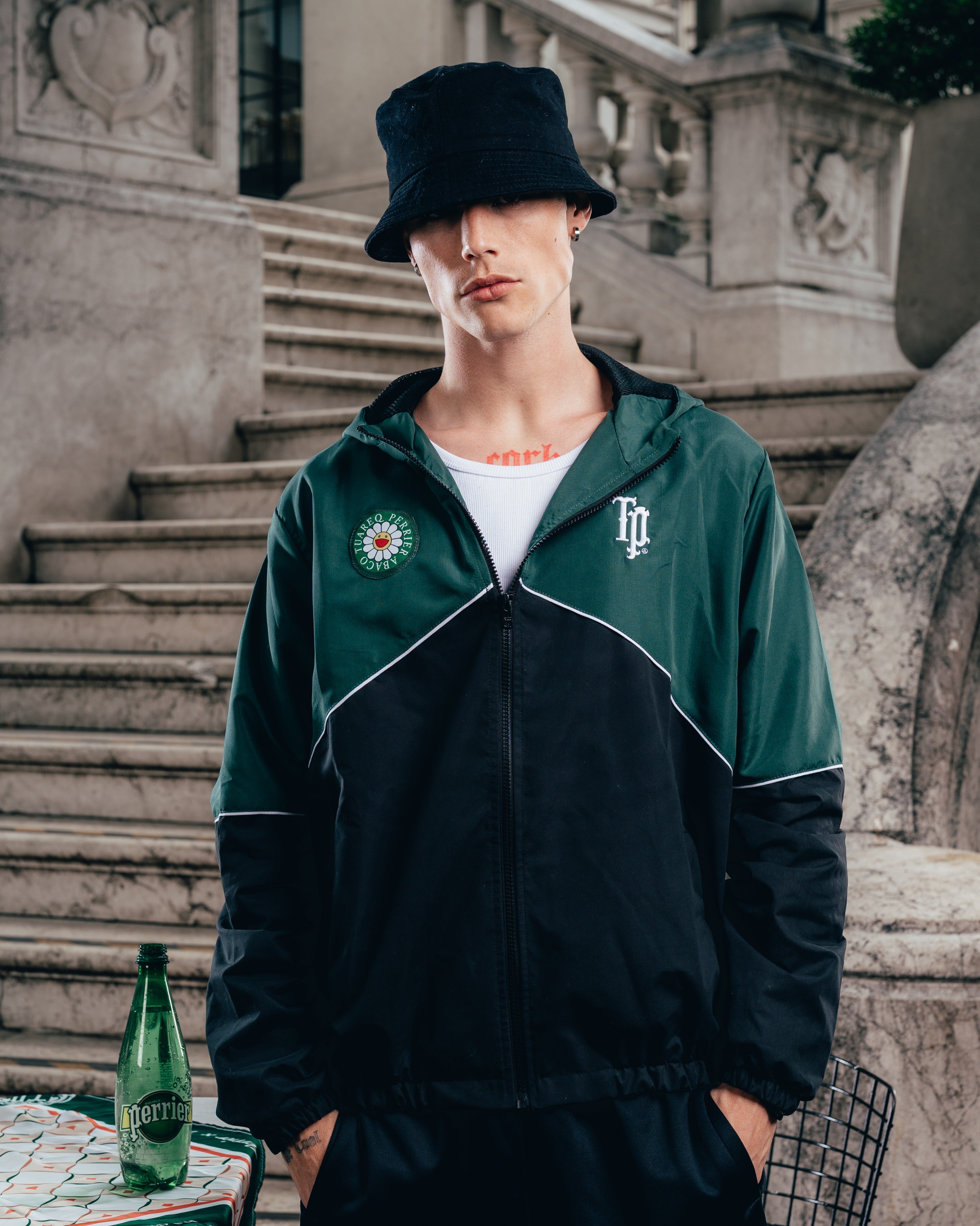 CAMPERA DEPORTIVA ROMPEVIENTO [ PERRIER ] BICOLOR GREEN