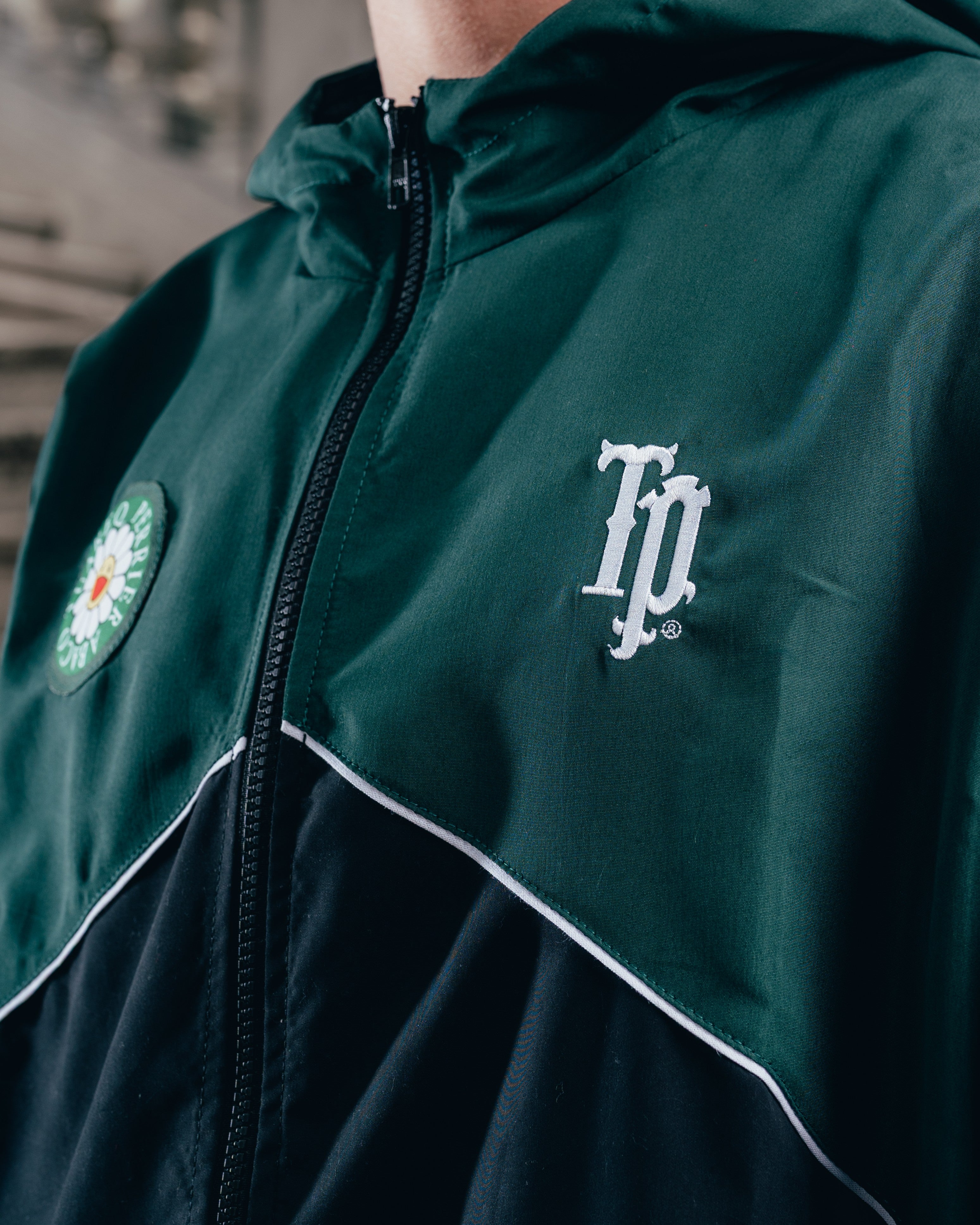 CAMPERA DEPORTIVA ROMPEVIENTO [ PERRIER ] BICOLOR GREEN