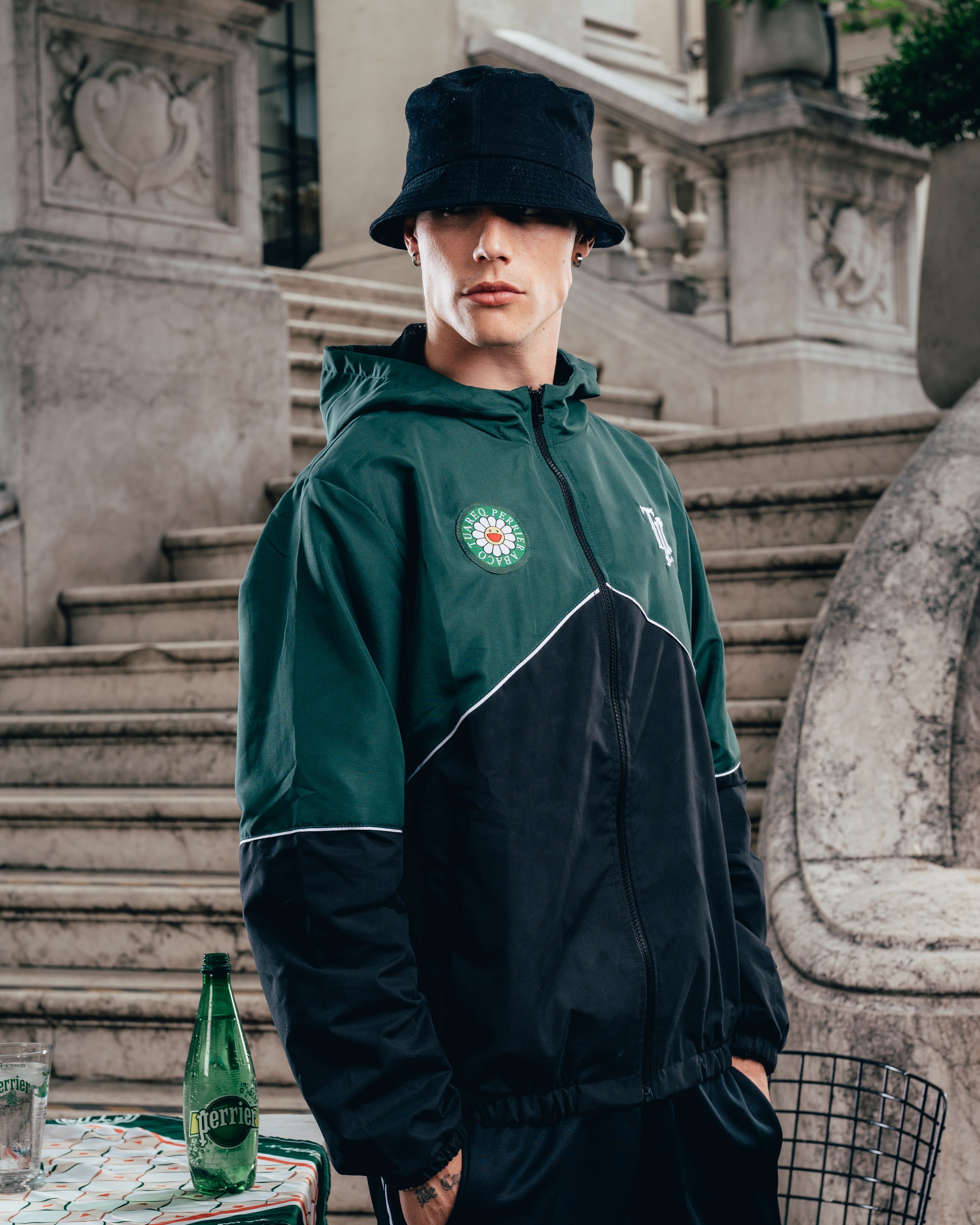 CAMPERA DEPORTIVA ROMPEVIENTO [ PERRIER ] BICOLOR GREEN