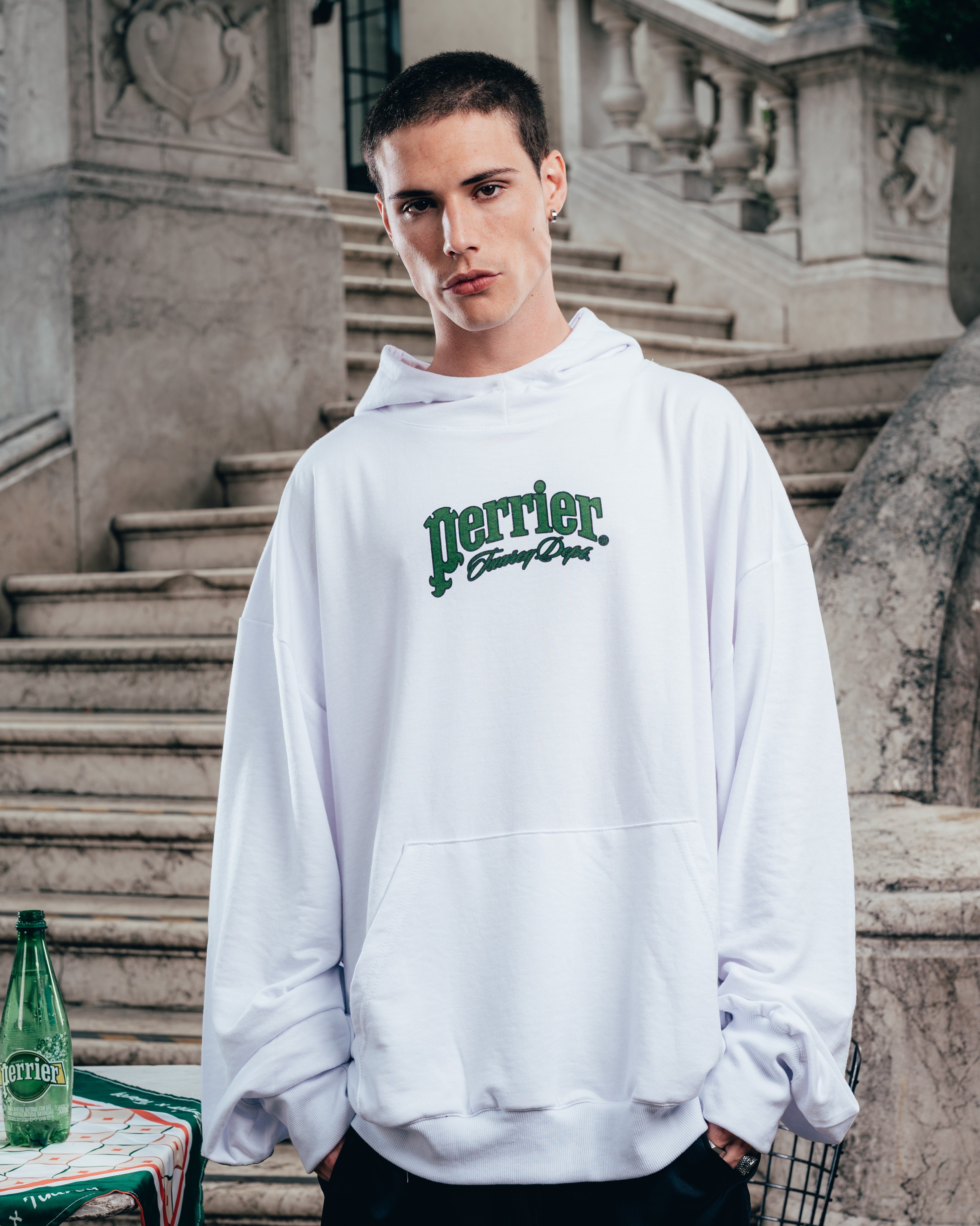 HOODIE MEGAOVERSIZED [ PERRIER ] SIGNATURE WHITE