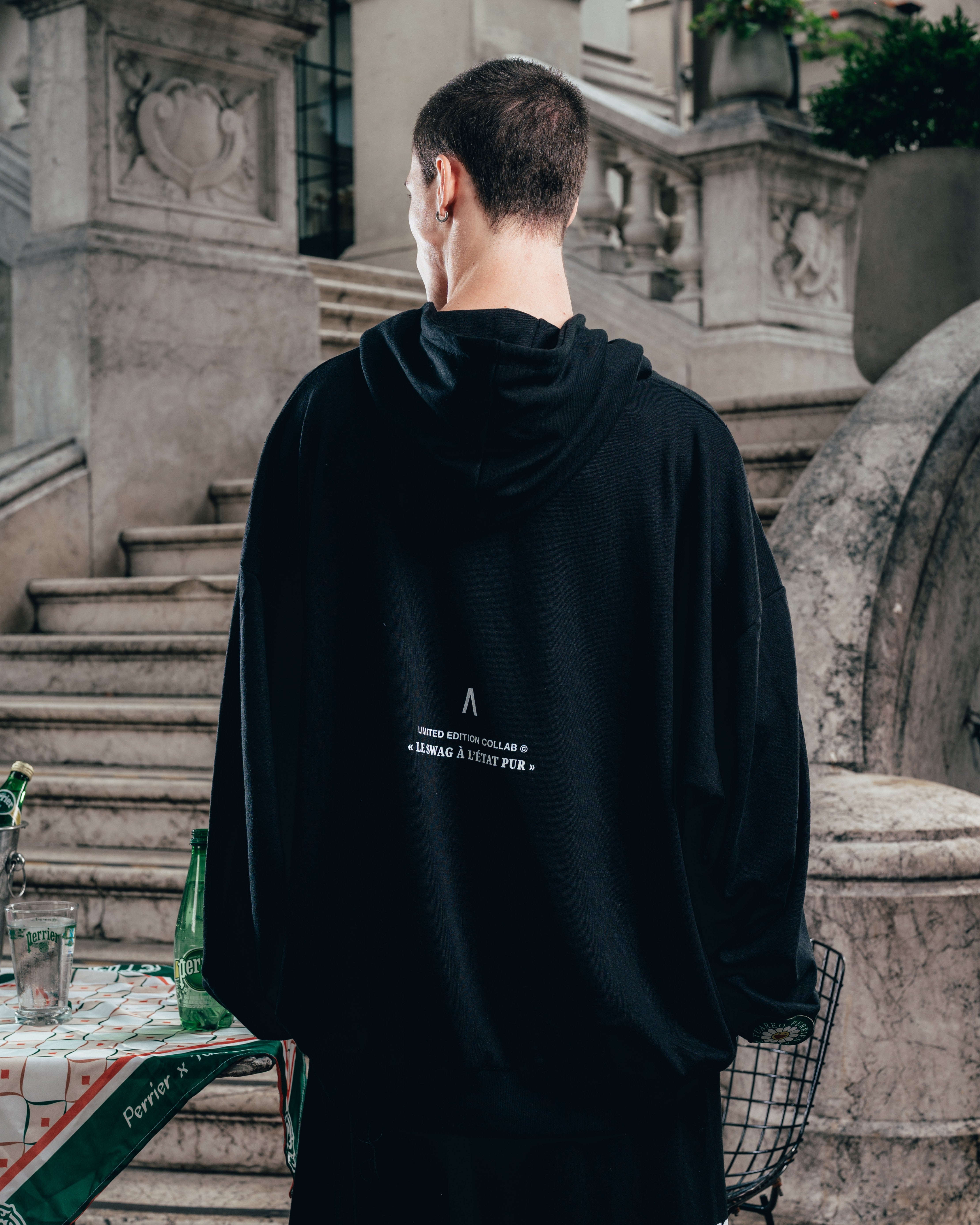 HOODIE MEGAOVERSIZED [ PERRIER ] SIGNATURE BLACK