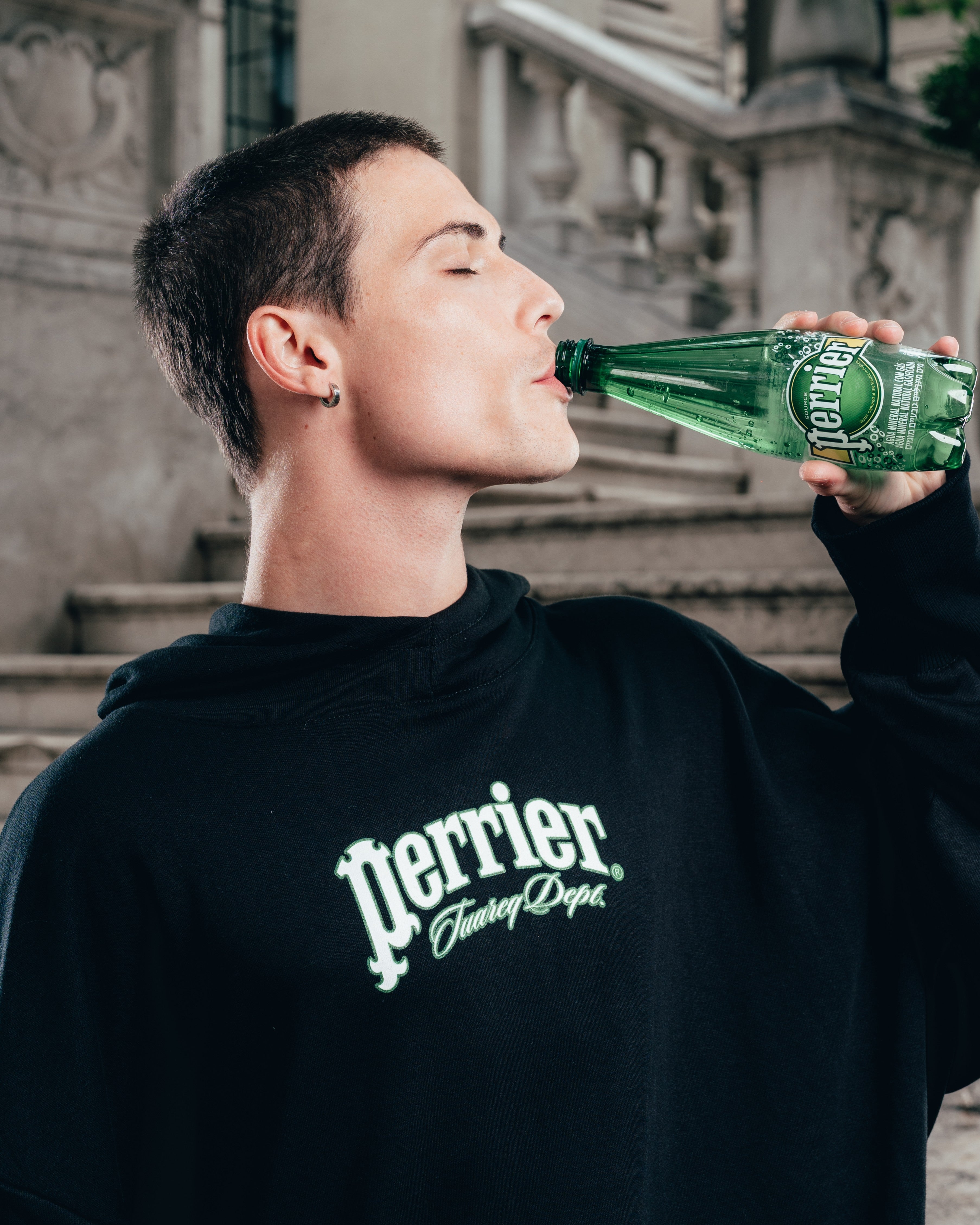 HOODIE MEGAOVERSIZED [ PERRIER ] SIGNATURE BLACK