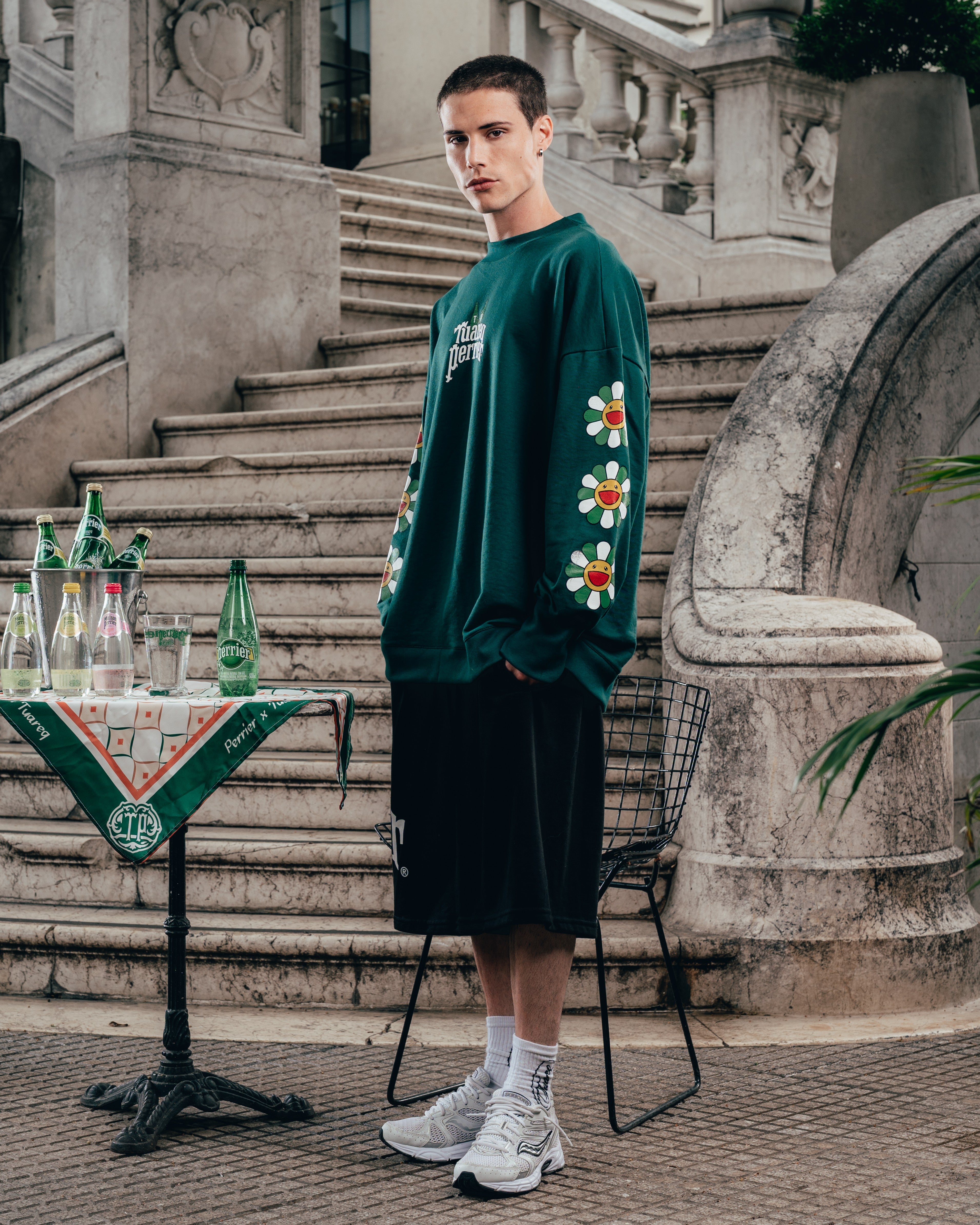 CREWNECK [ PERRIER ] MURAKAMI GREEN