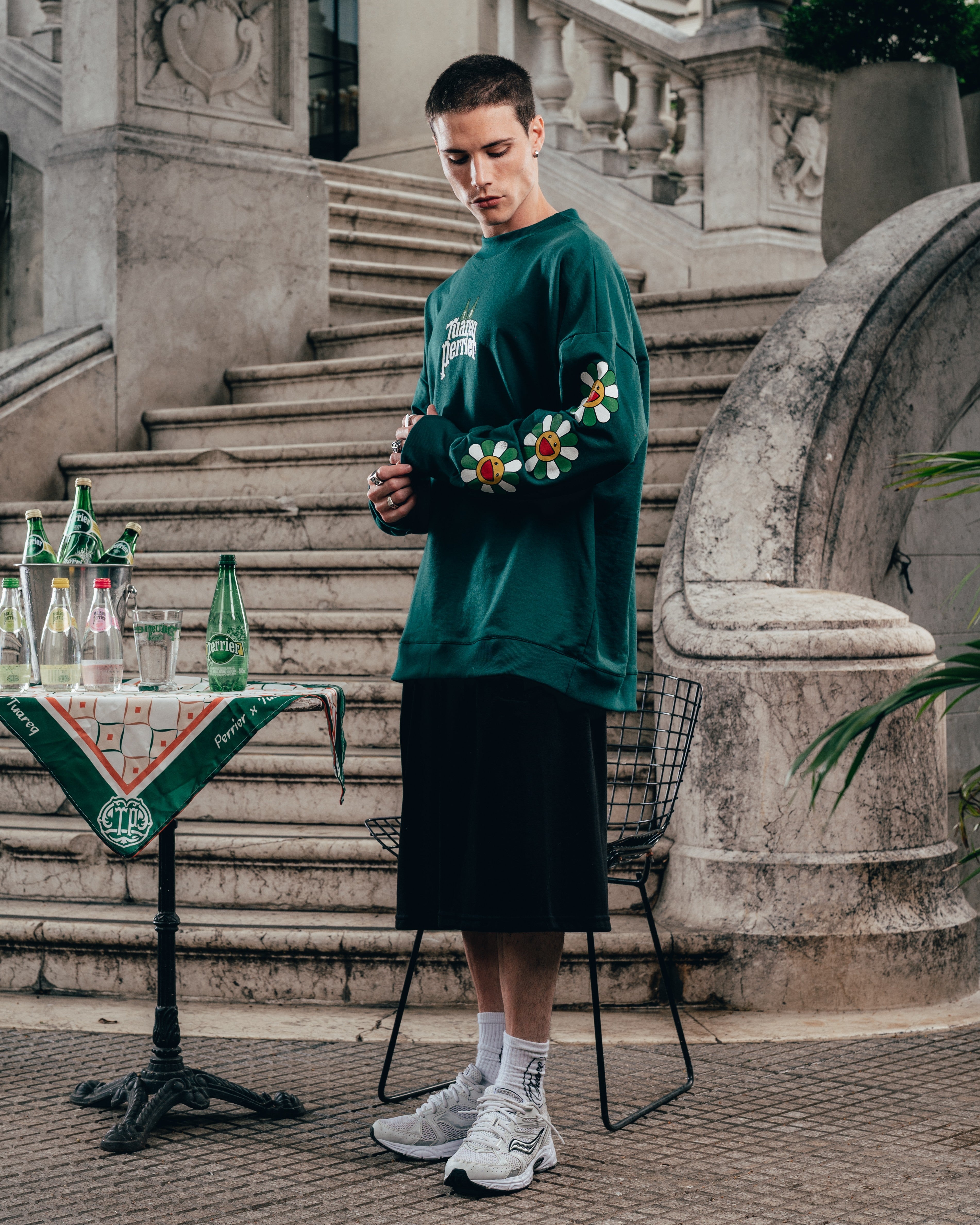 CREWNECK [ PERRIER ] MURAKAMI GREEN