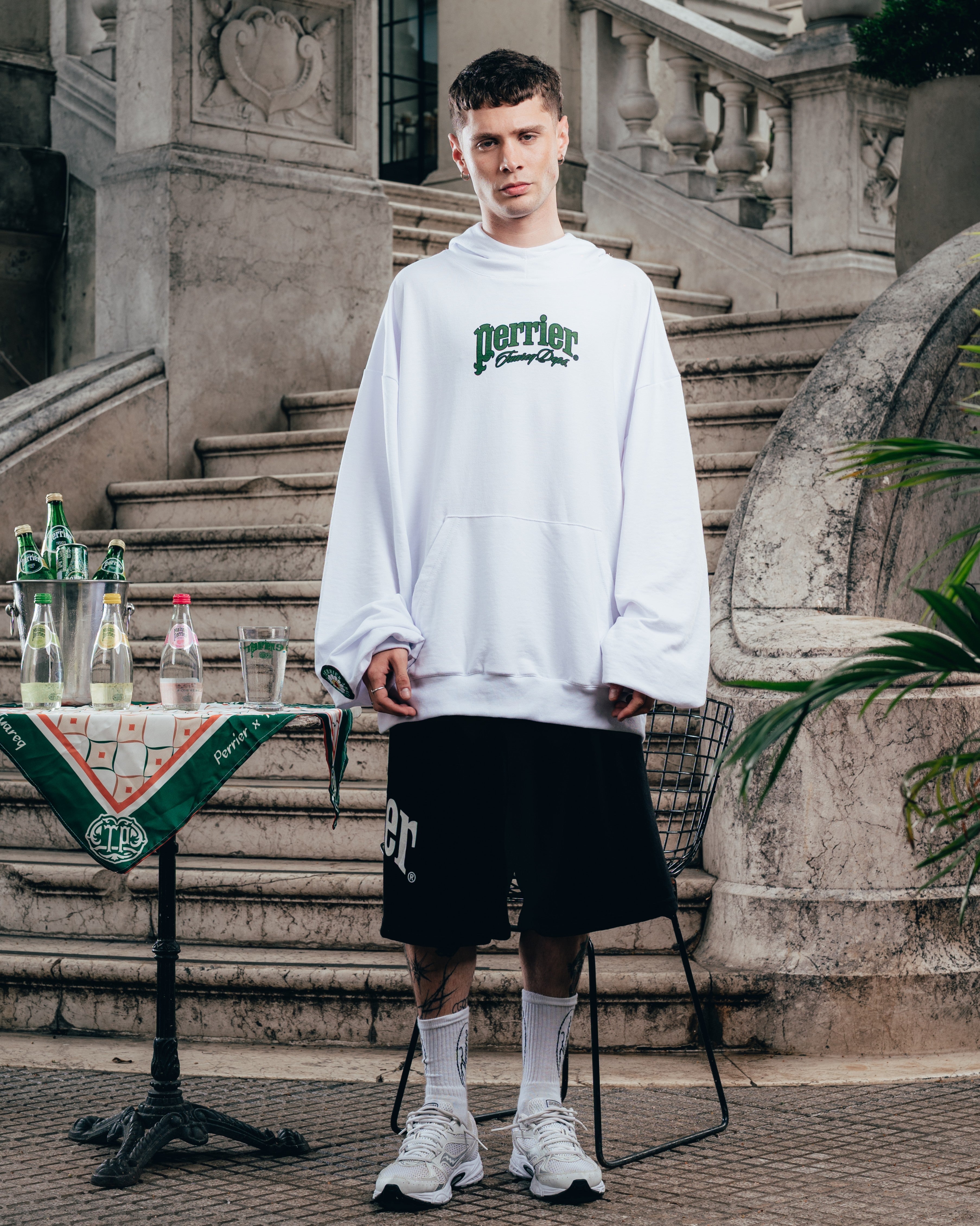 HOODIE MEGAOVERSIZED [ PERRIER ] SIGNATURE WHITE