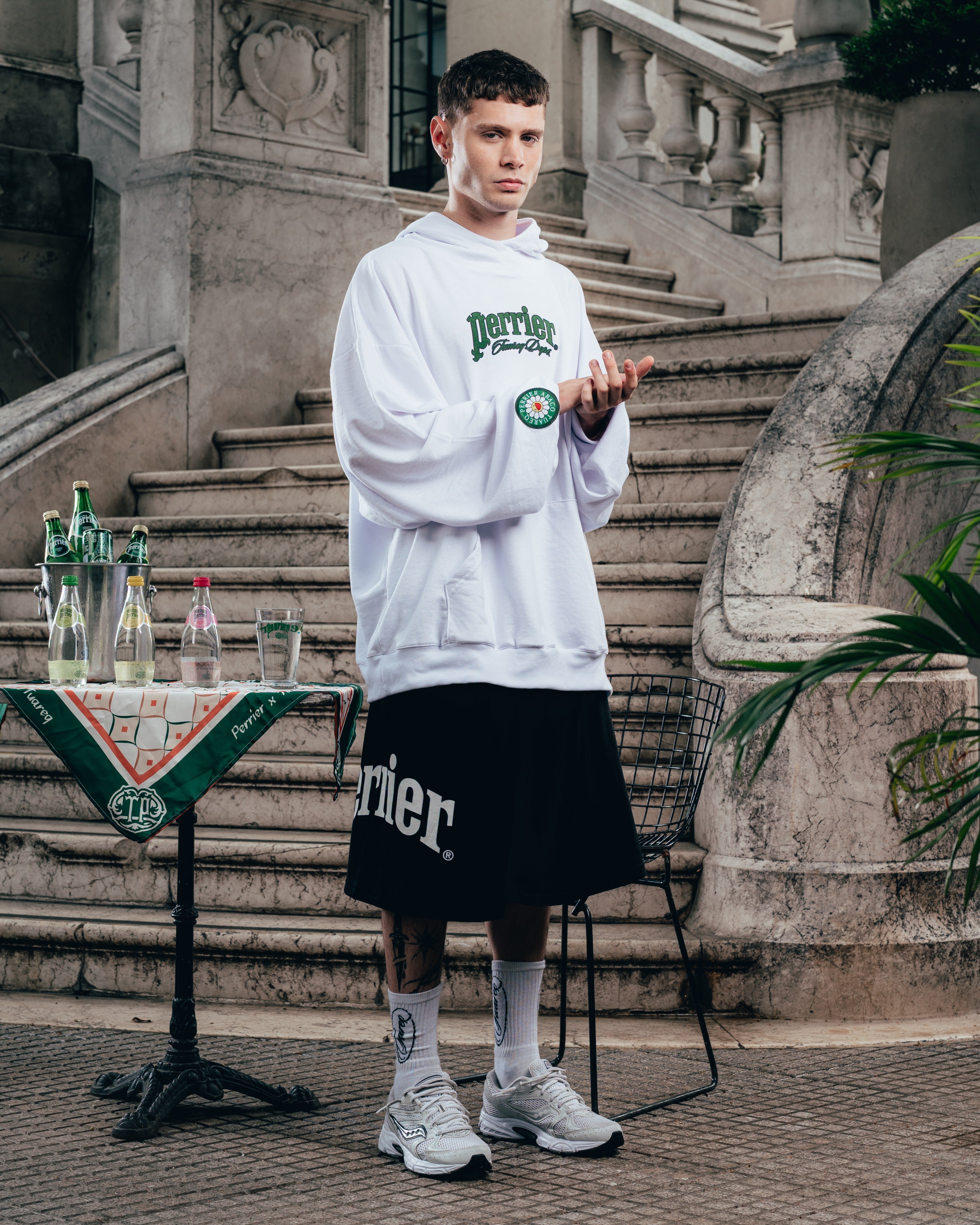 HOODIE MEGAOVERSIZED [ PERRIER ] SIGNATURE WHITE