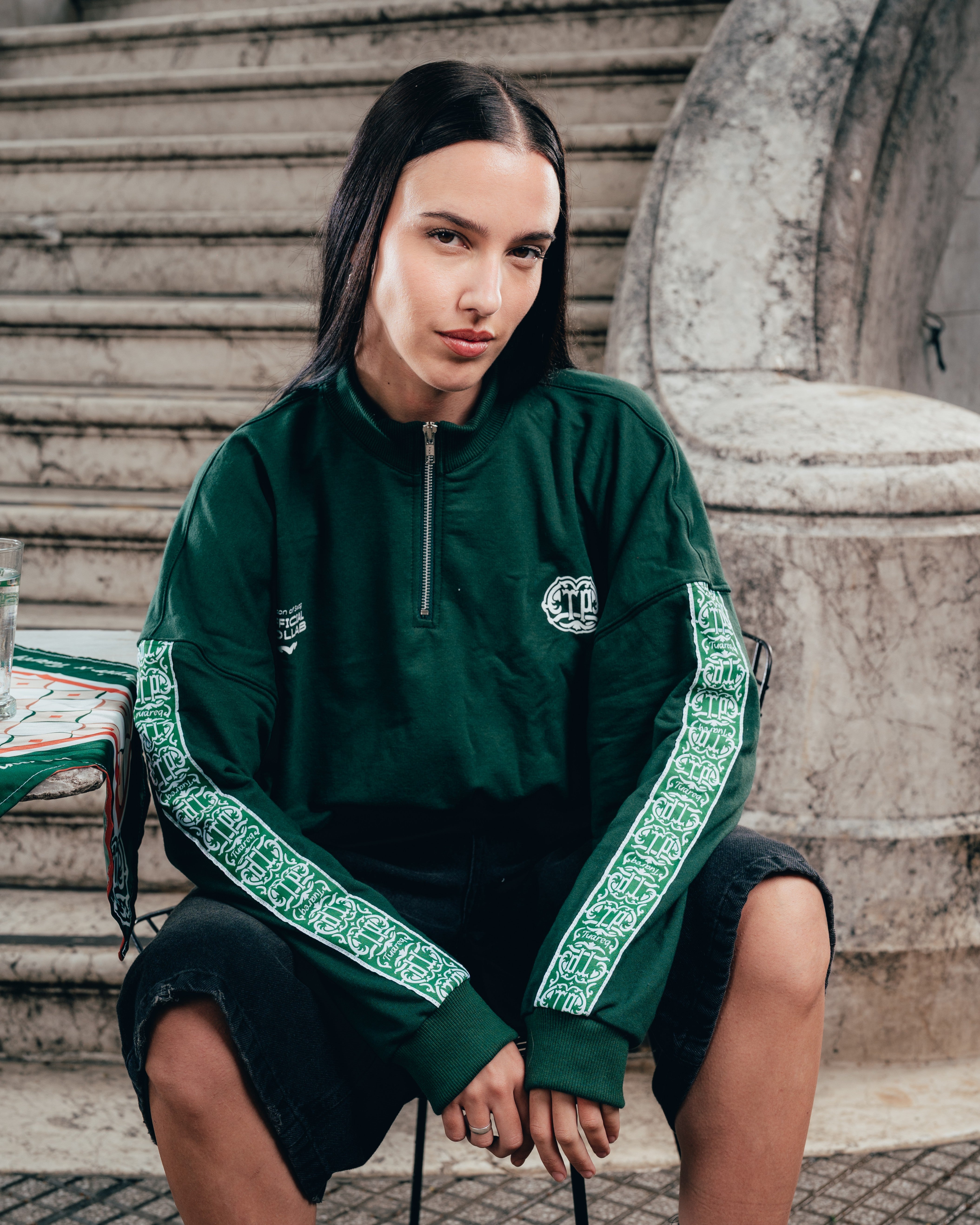 CROP MANGA LARGA [ PERRIER ] GALON GREEN