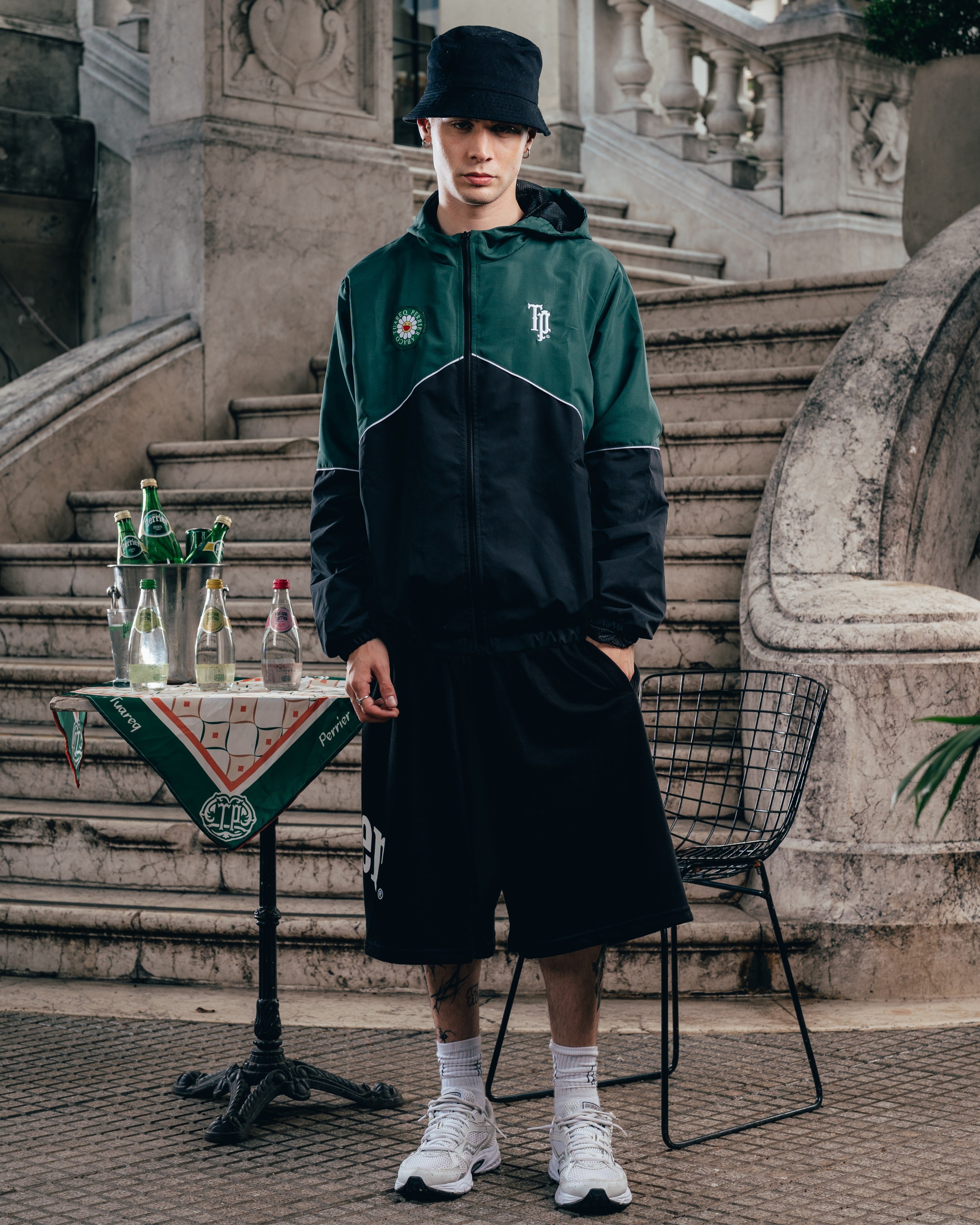 CAMPERA DEPORTIVA ROMPEVIENTO [ PERRIER ] BICOLOR GREEN