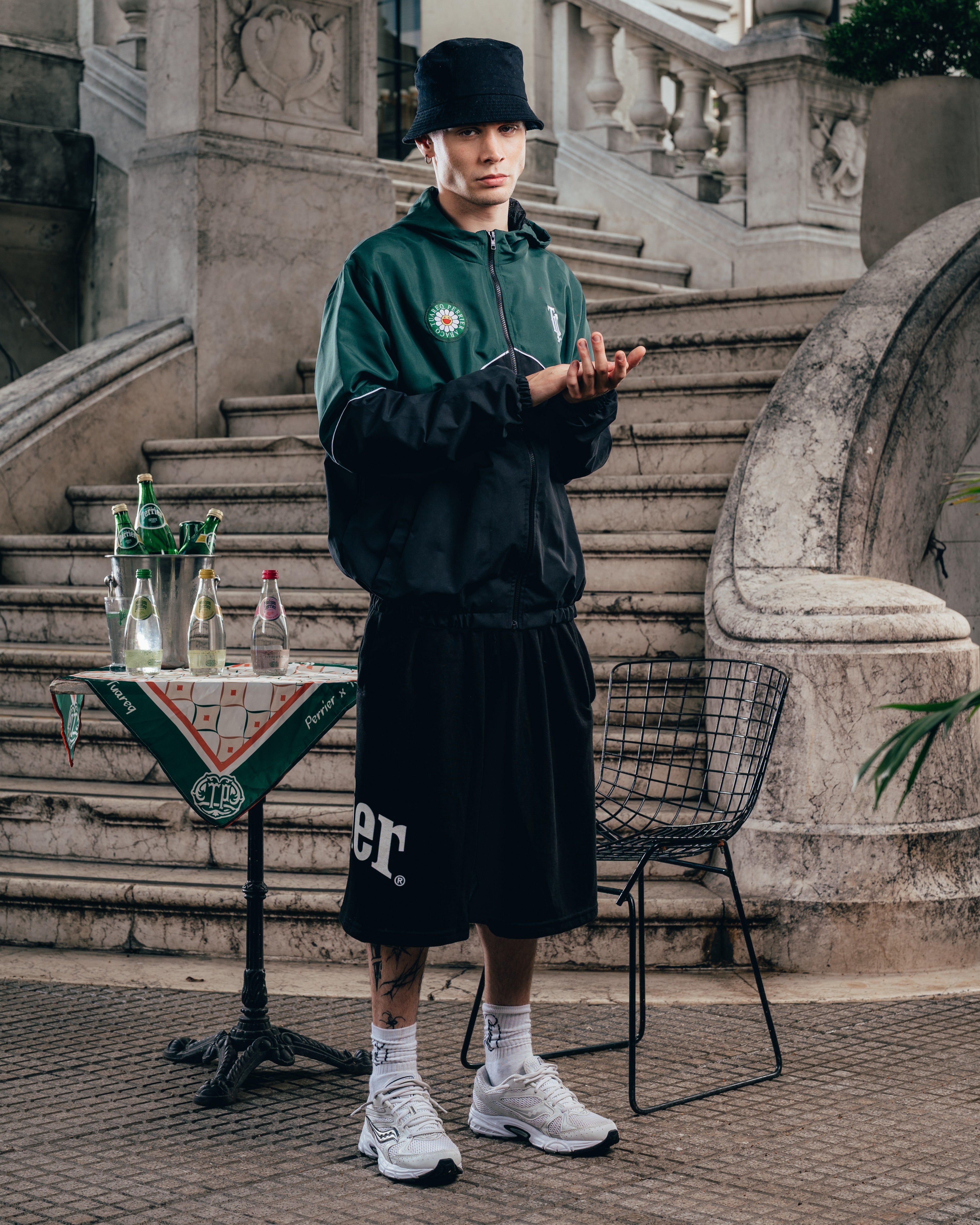 CAMPERA DEPORTIVA ROMPEVIENTO [ PERRIER ] BICOLOR GREEN