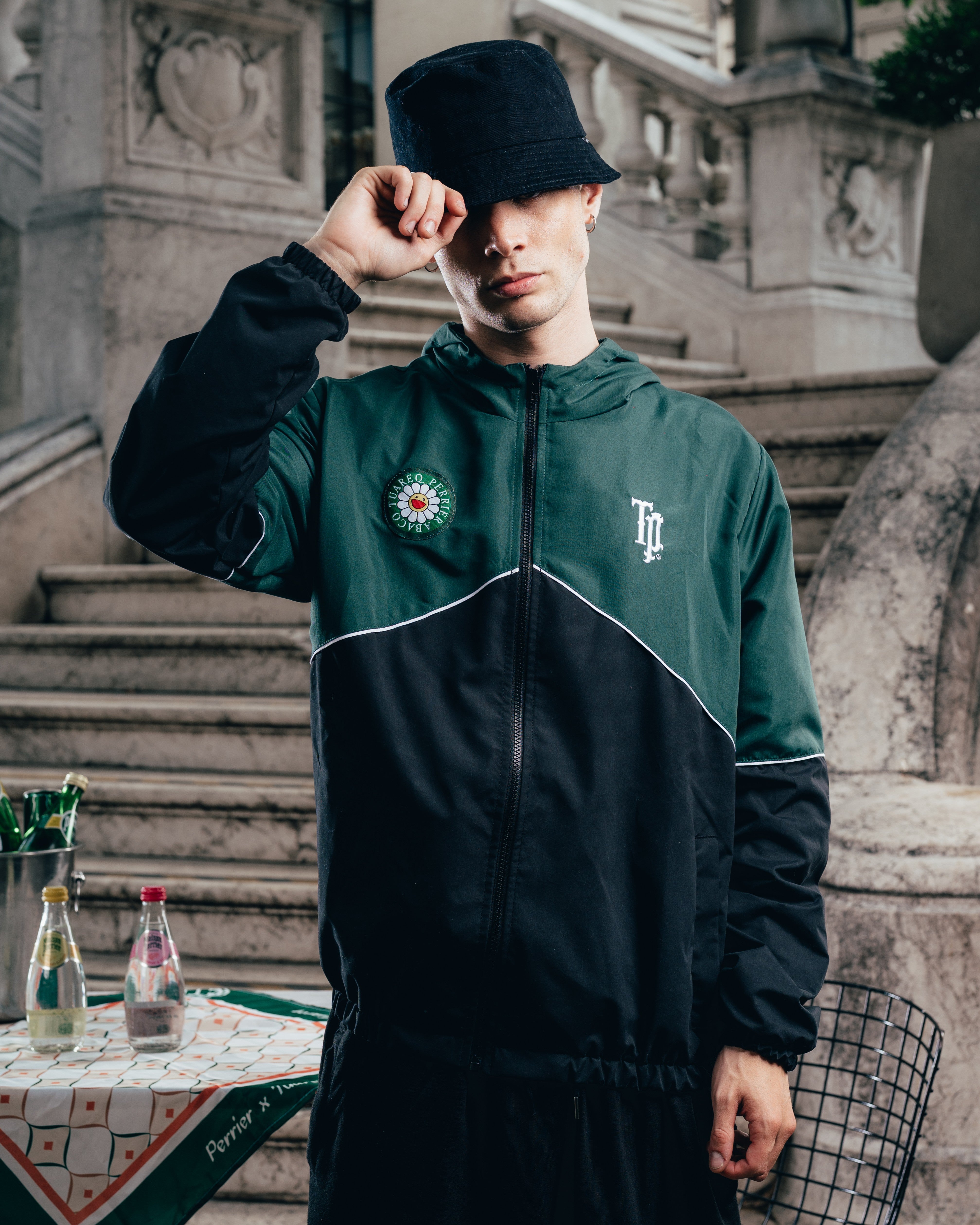 CAMPERA DEPORTIVA ROMPEVIENTO [ PERRIER ] BICOLOR GREEN