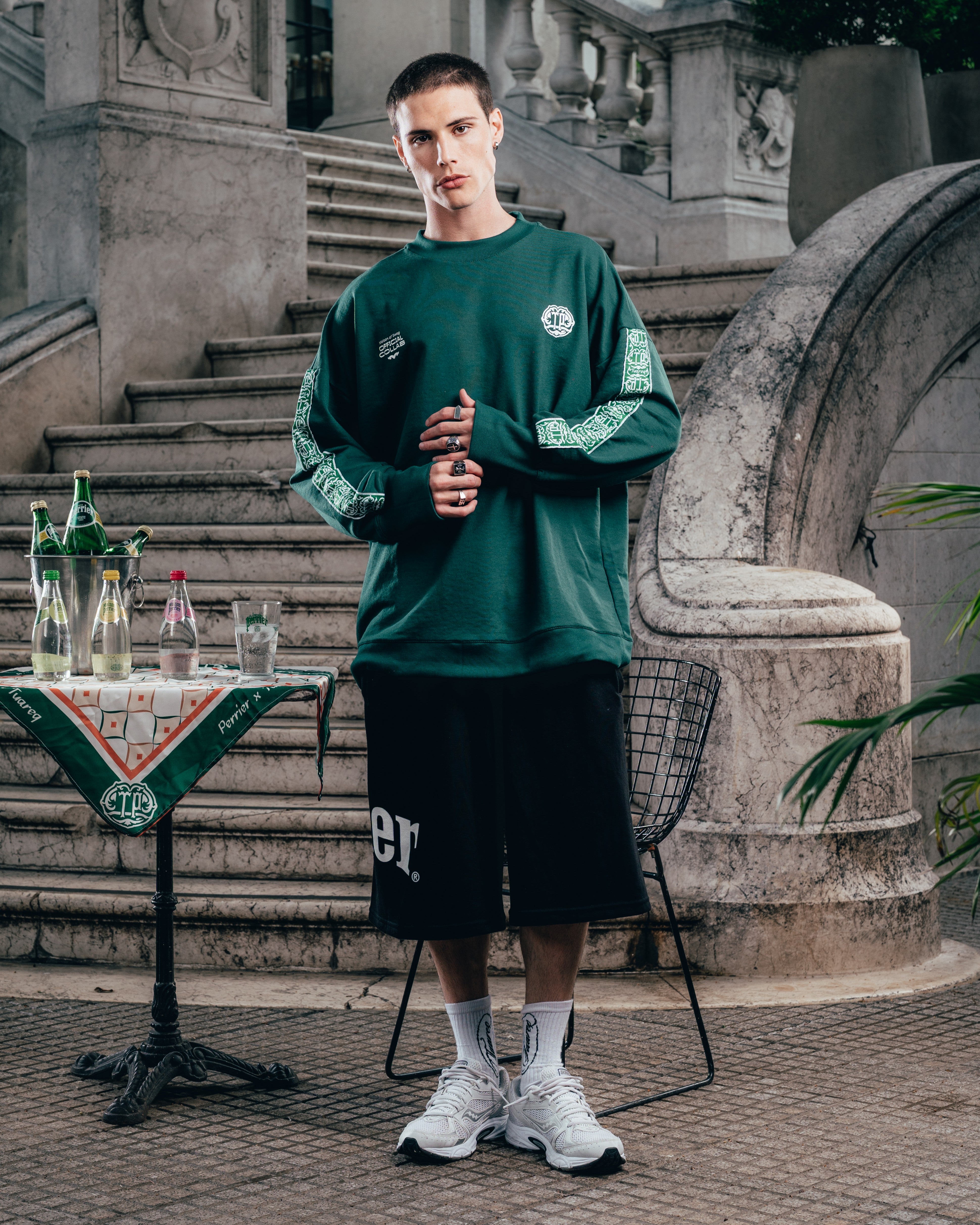 CREWNECK [ PERRIER ] GALON GREEN