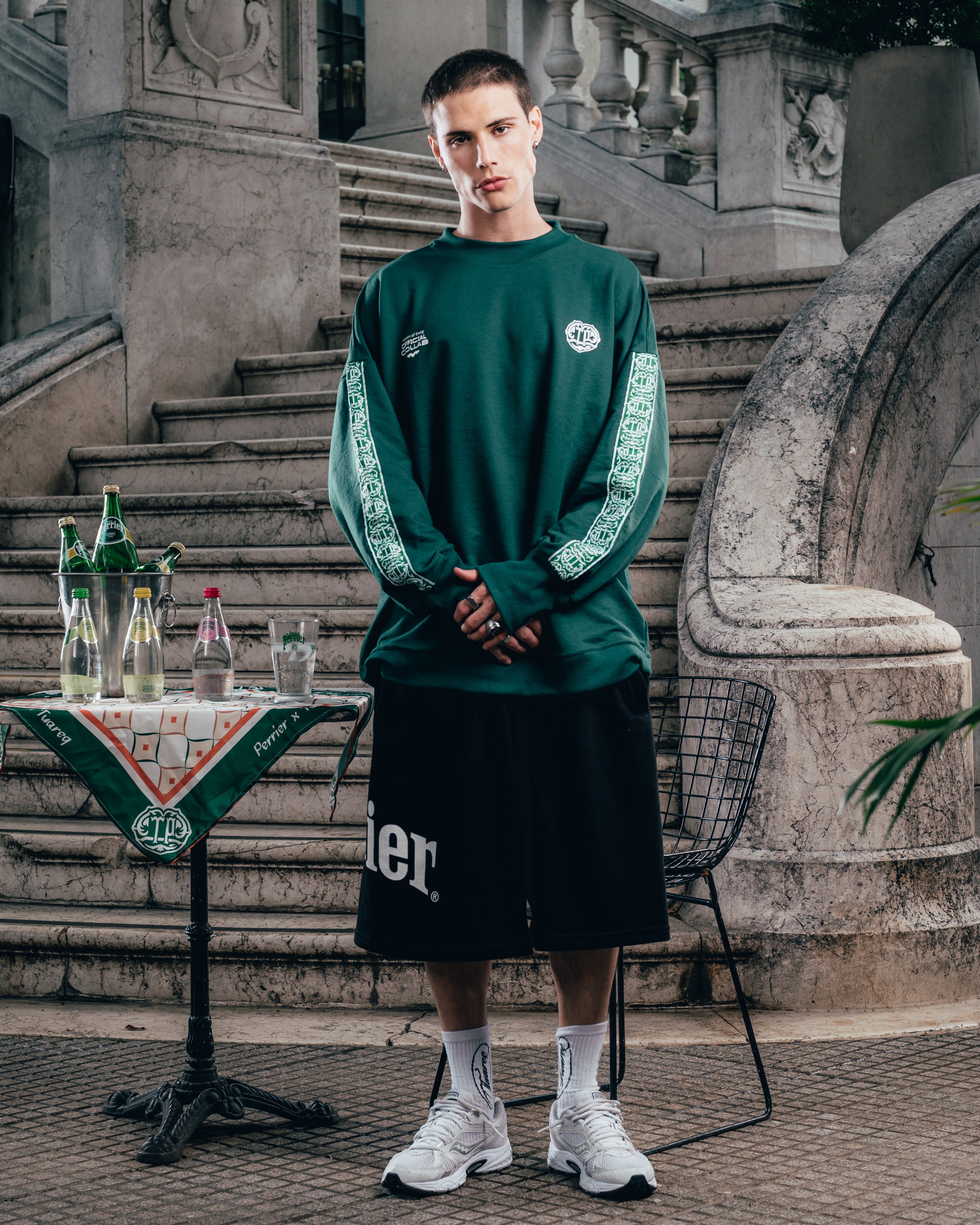 CREWNECK [ PERRIER ] GALON GREEN