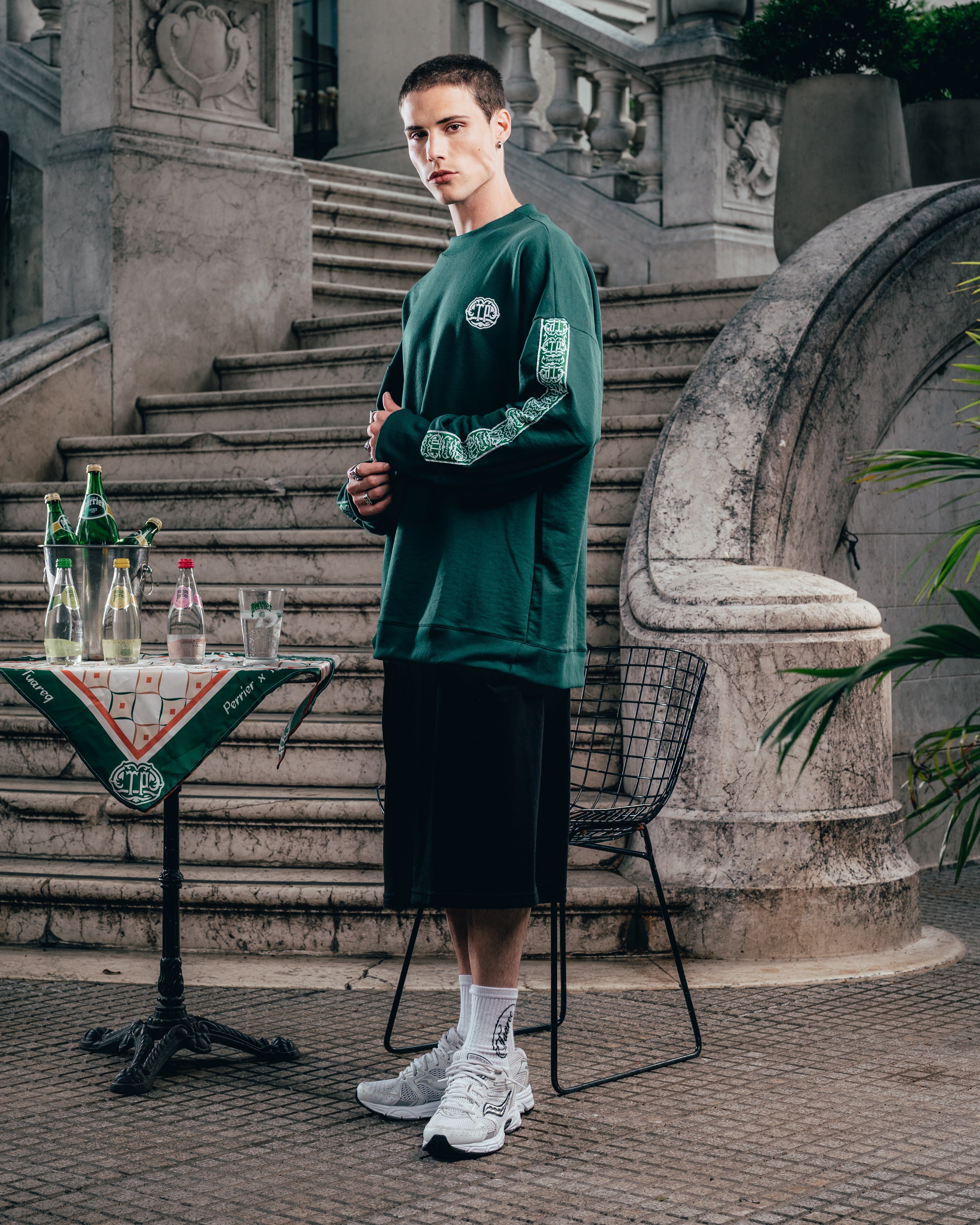 CREWNECK [ PERRIER ] GALON GREEN
