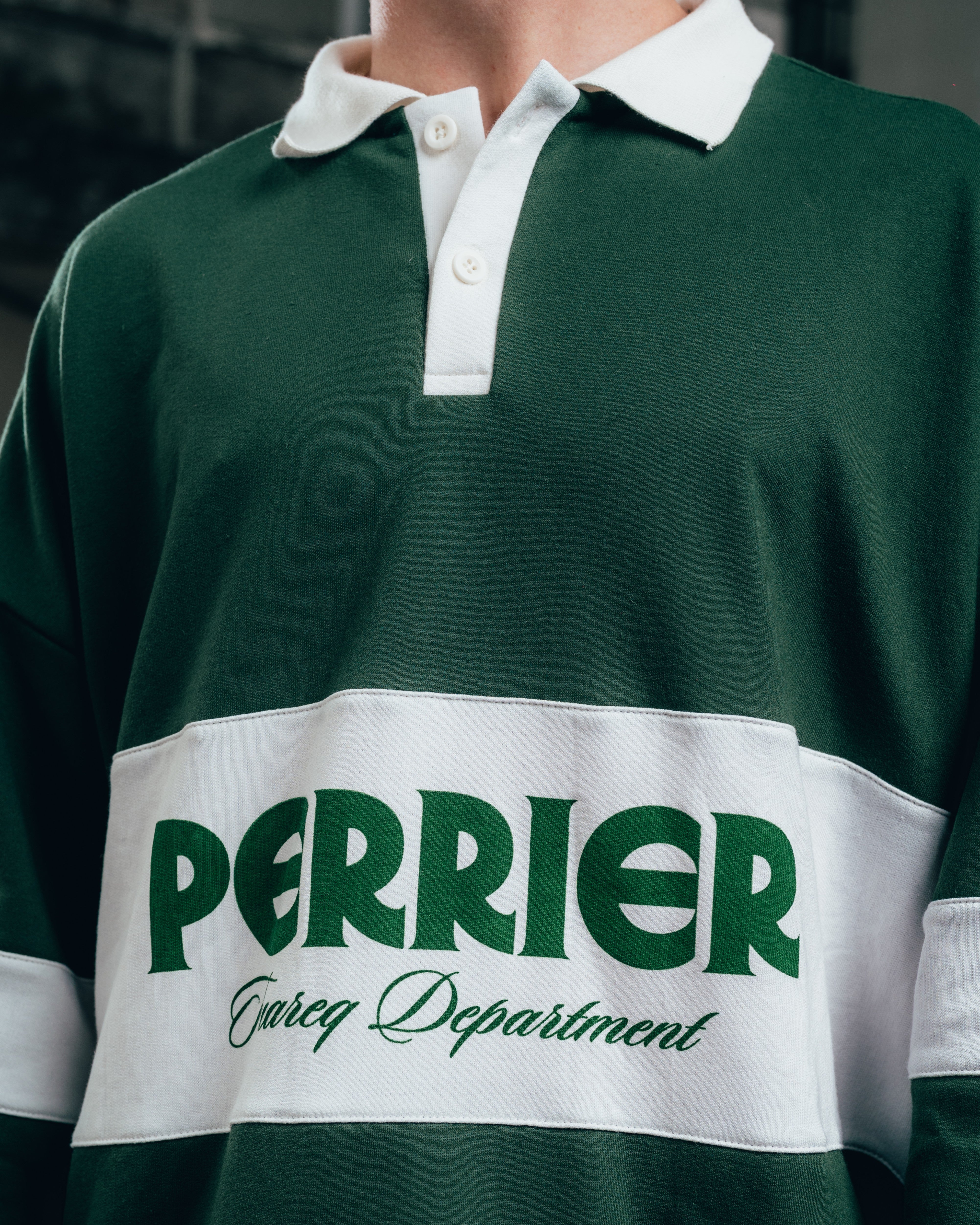 CREWNECK POLO [ PERRIER ] DEPARMENT. GREEN