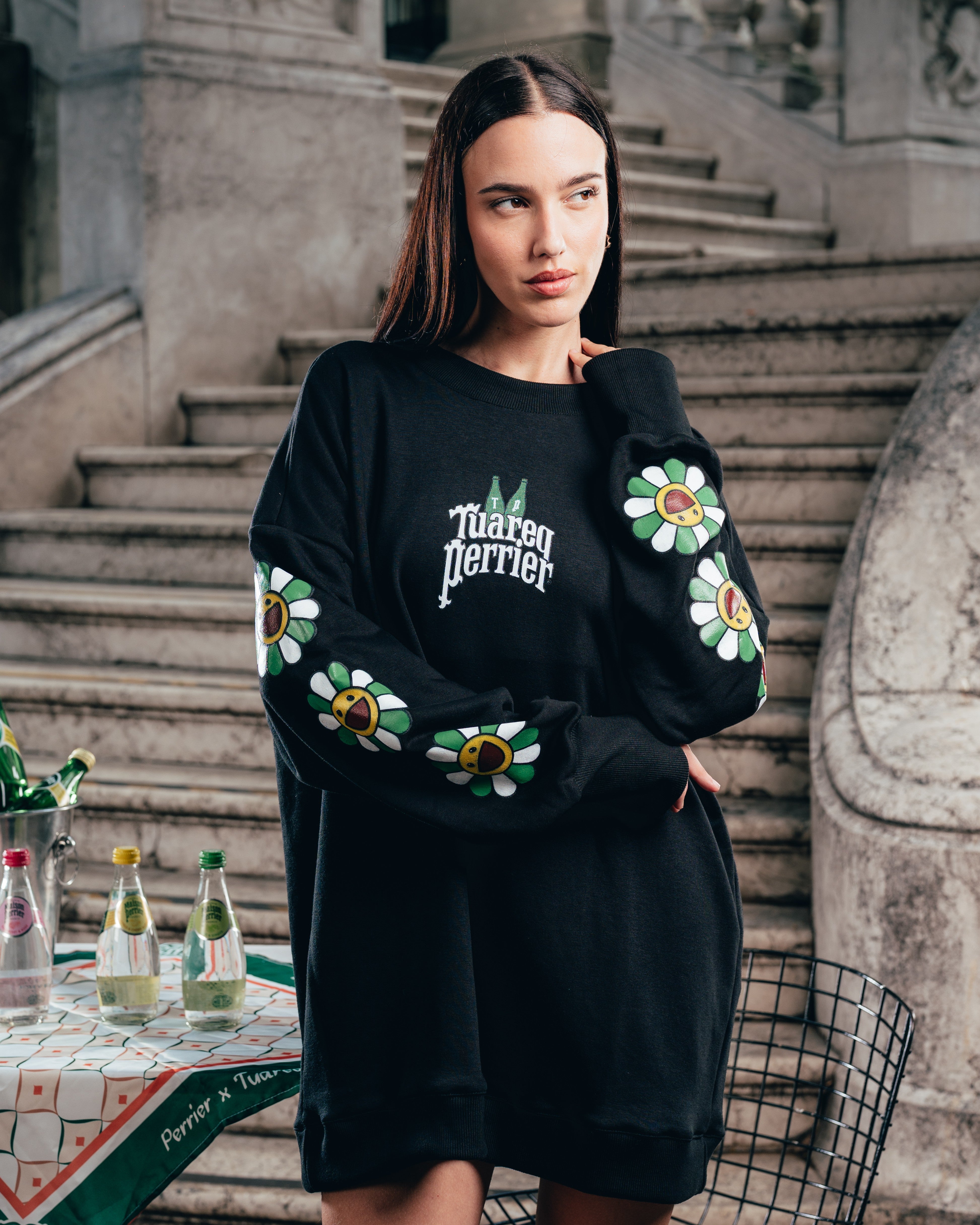 CREWNECK [ PERRIER ] MURAKAMI BLACK