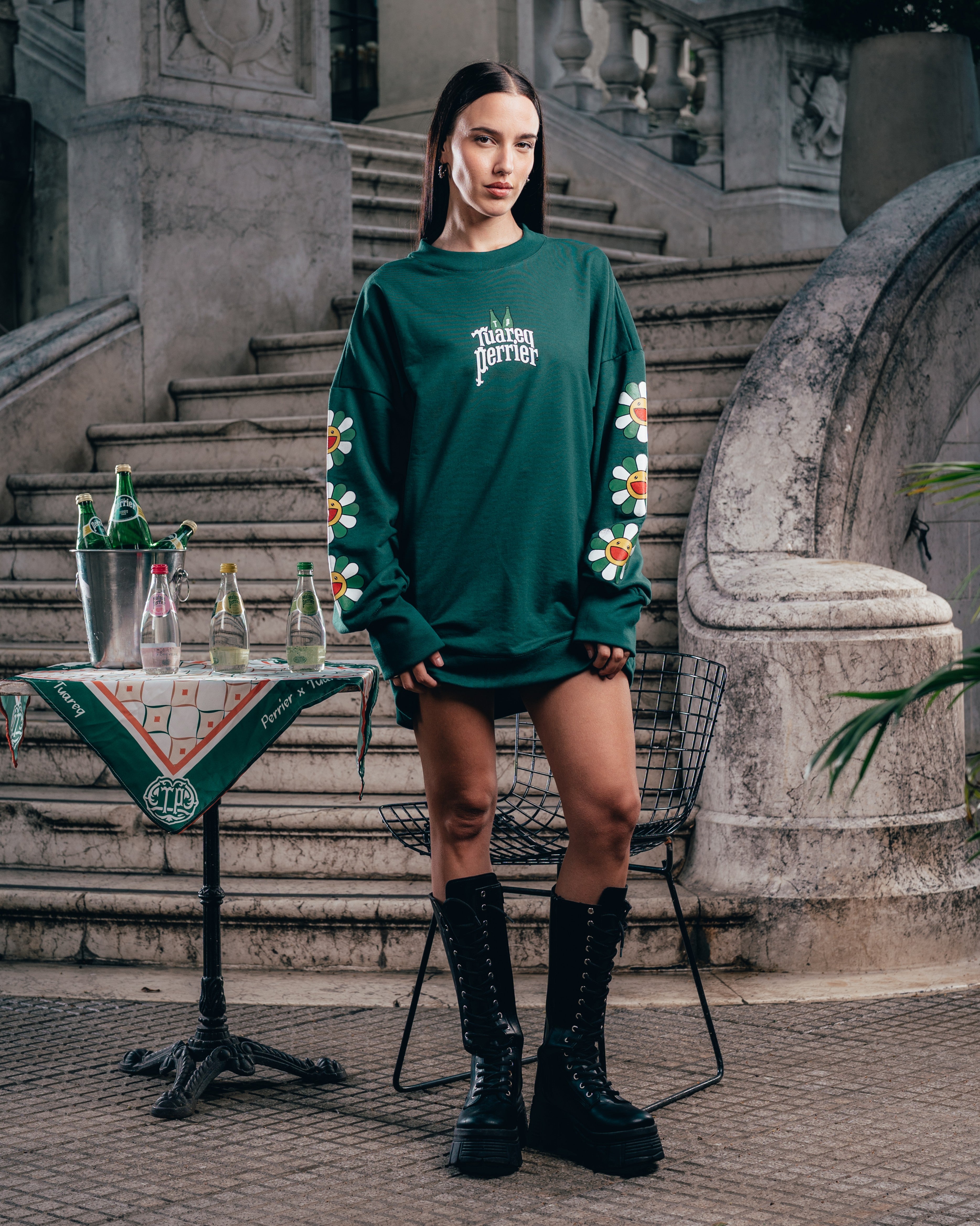 CREWNECK [ PERRIER ] MURAKAMI GREEN