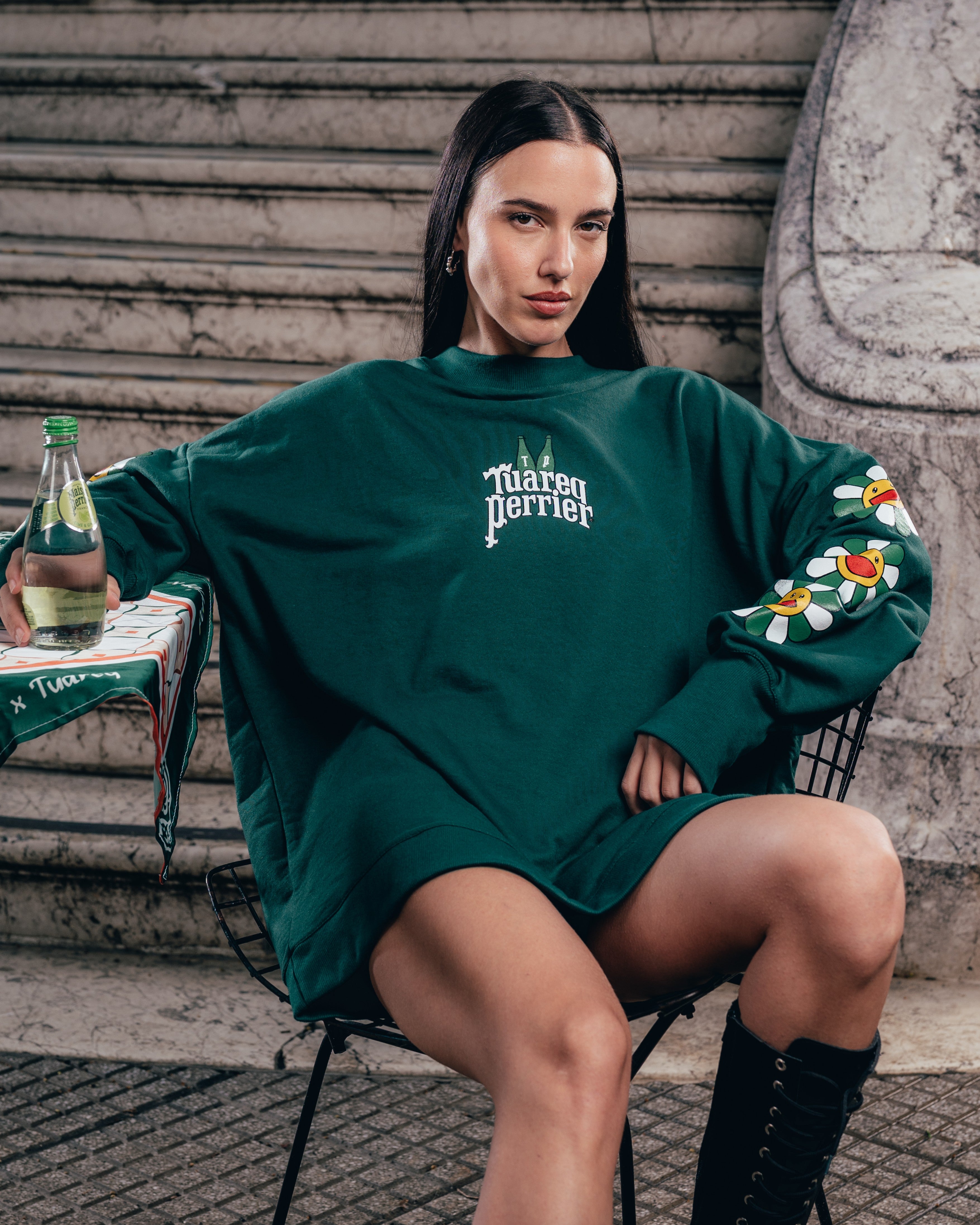 CREWNECK [ PERRIER ] MURAKAMI GREEN