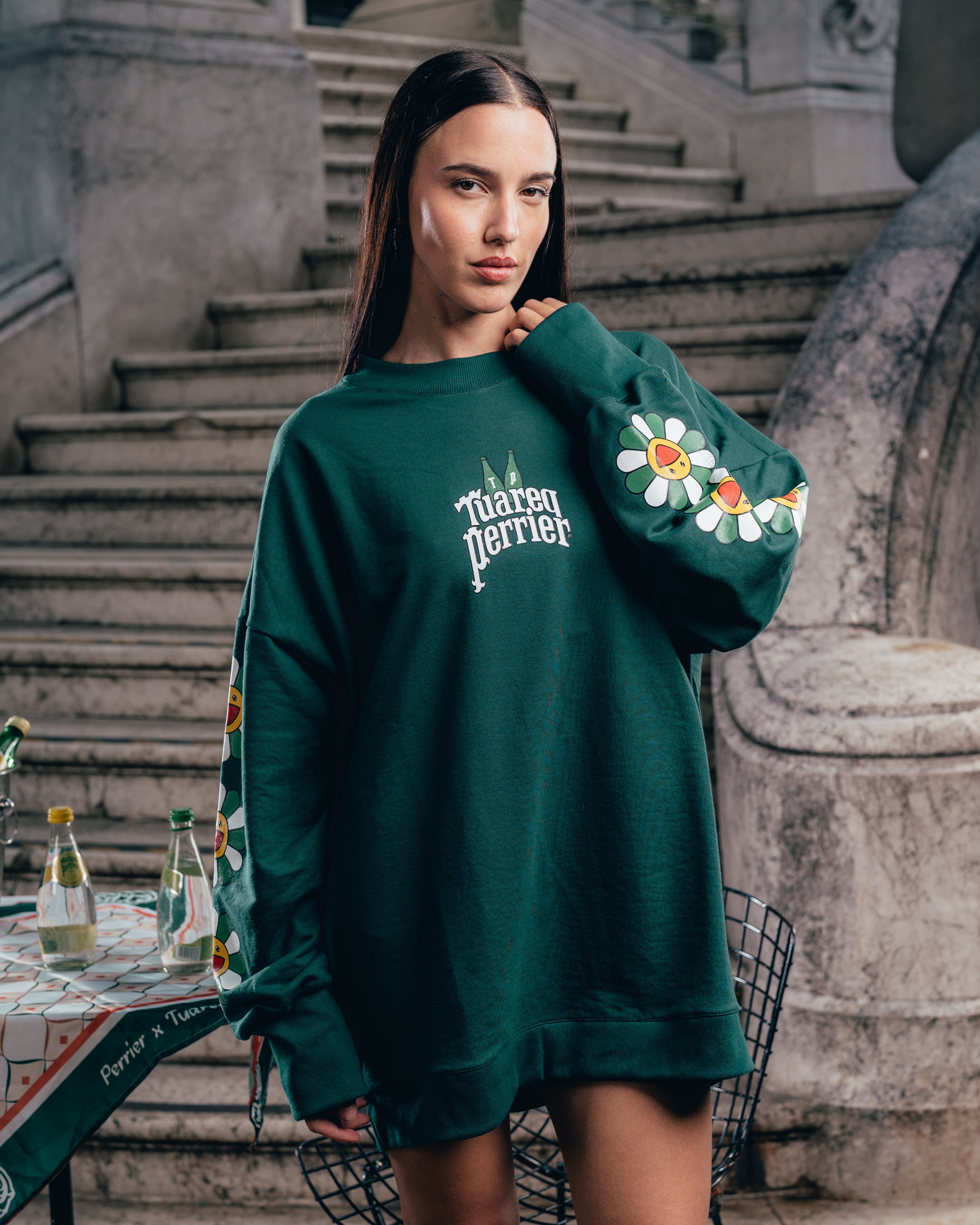 CREWNECK [ PERRIER ] MURAKAMI GREEN