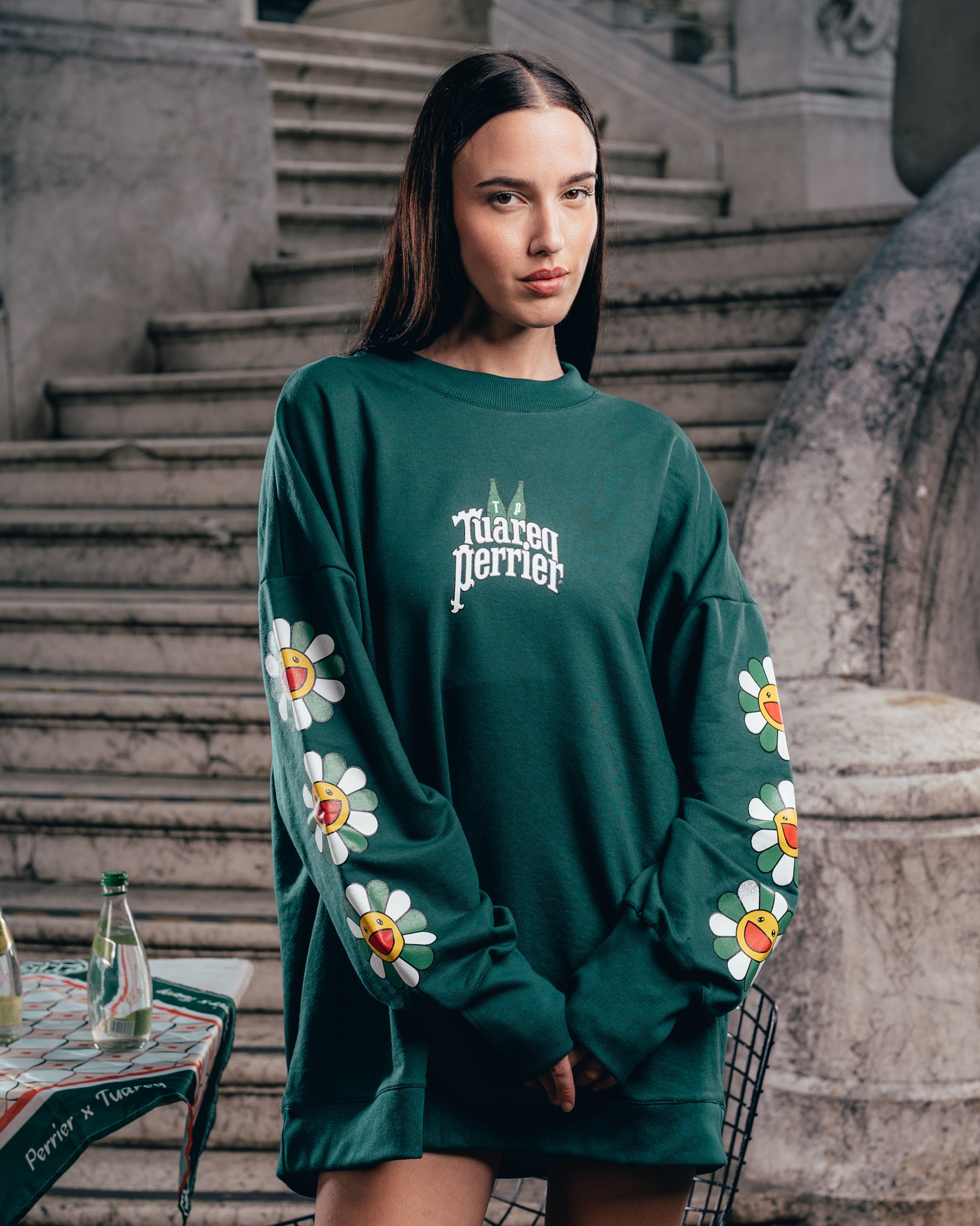 CREWNECK [ PERRIER ] MURAKAMI GREEN