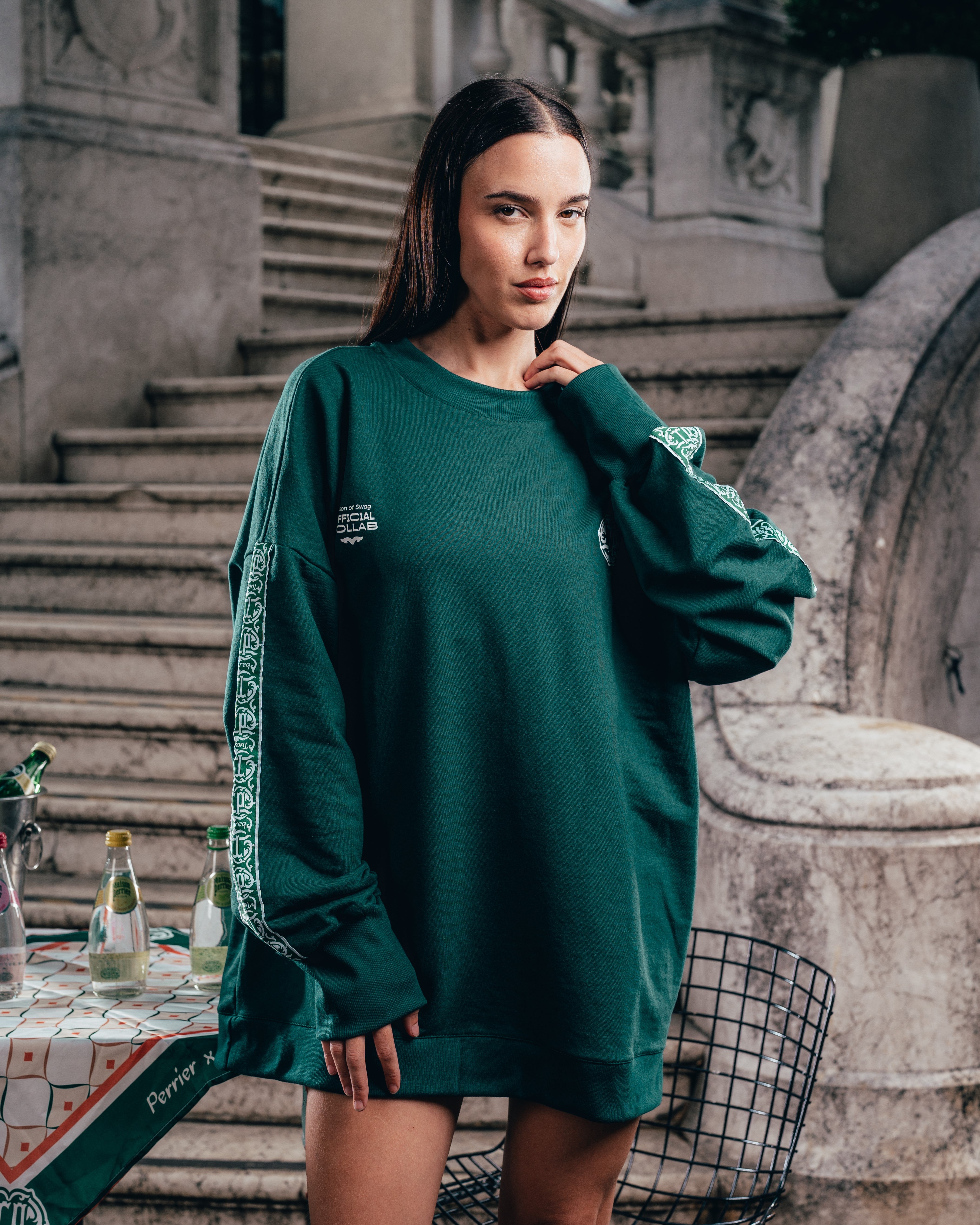 CREWNECK [ PERRIER ] GALON GREEN