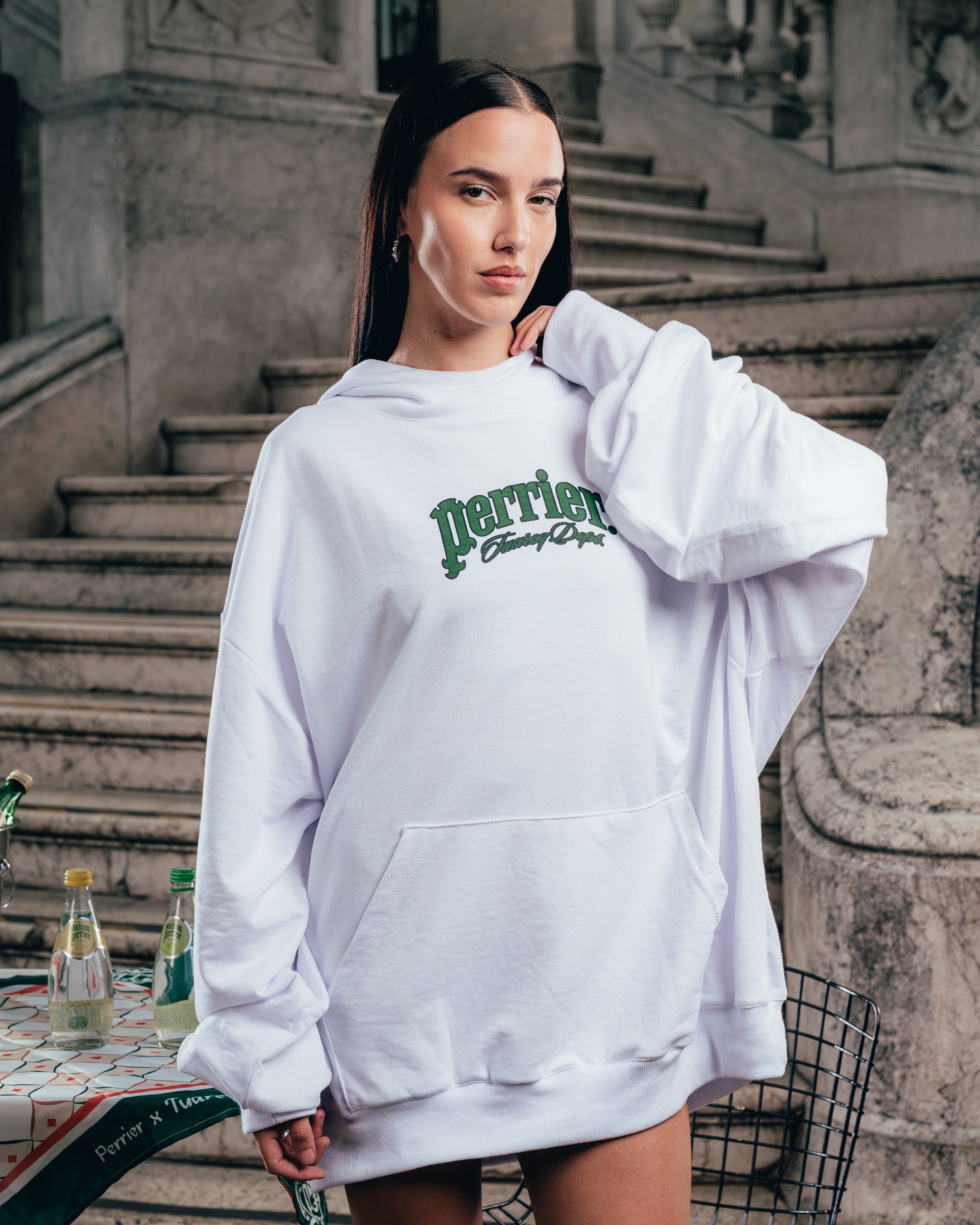 HOODIE MEGAOVERSIZED [ PERRIER ] SIGNATURE WHITE