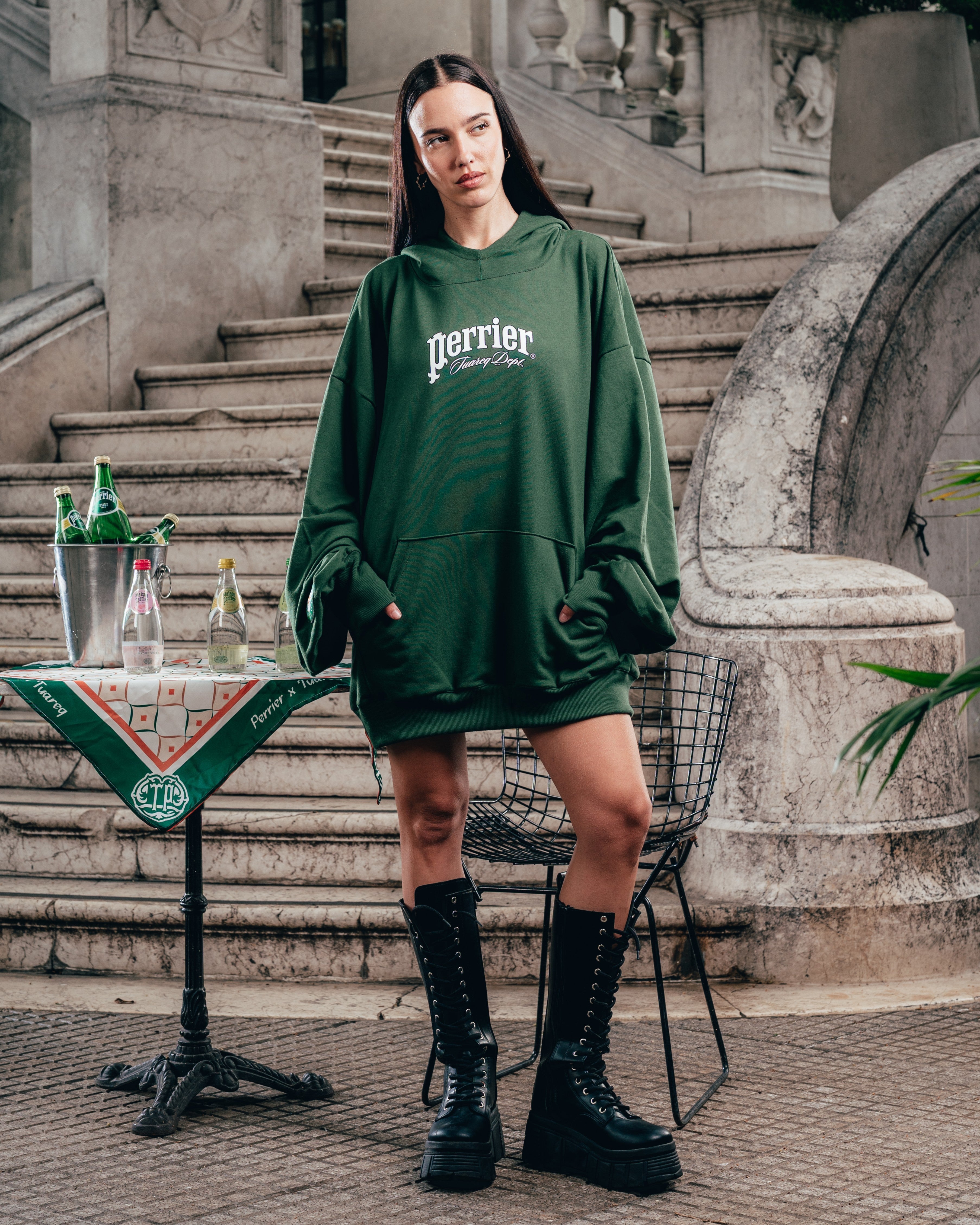 HOODIE MEGAOVERSIZED [ PERRIER ] SIGNATURE GREEN