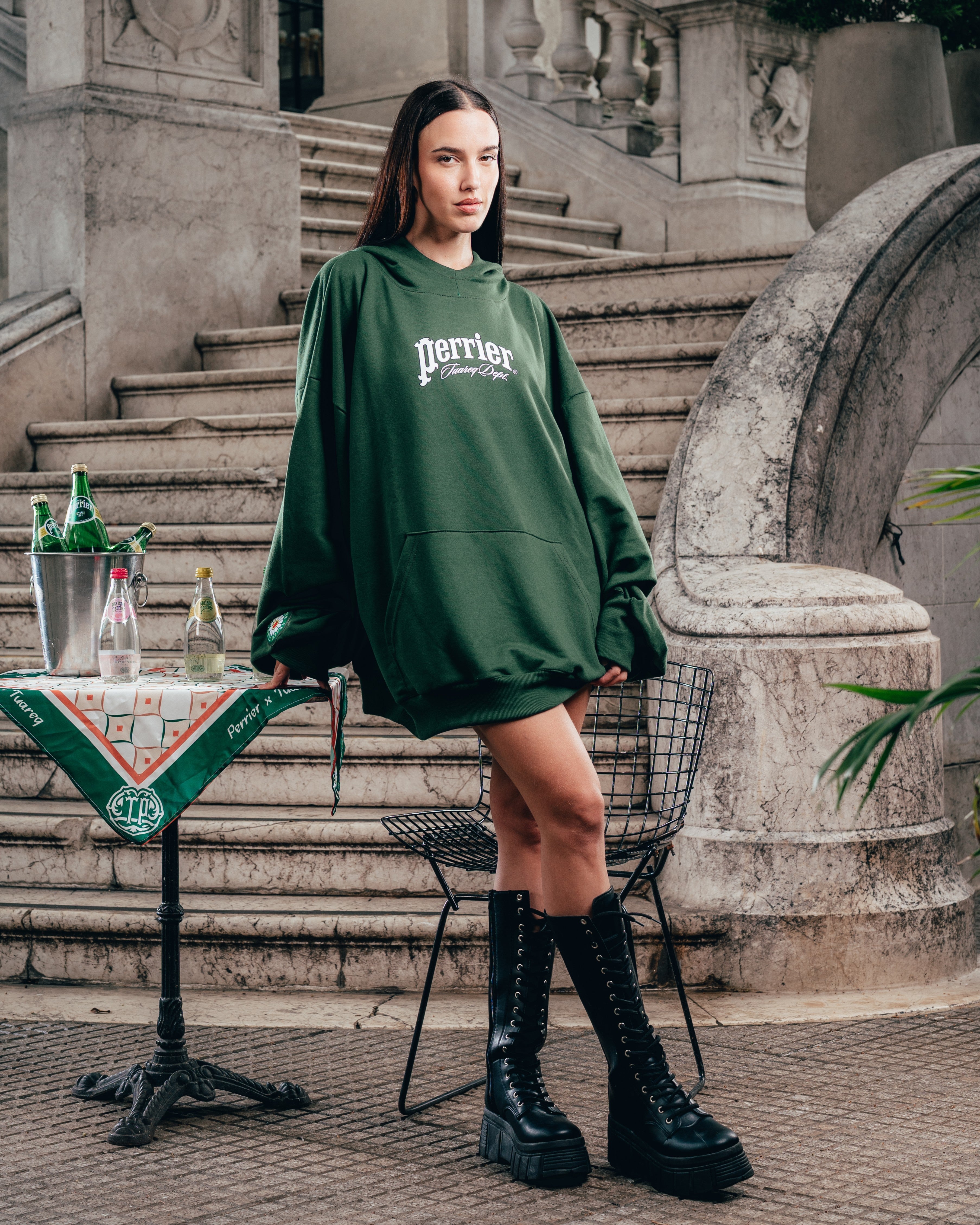 HOODIE MEGAOVERSIZED [ PERRIER ] SIGNATURE GREEN