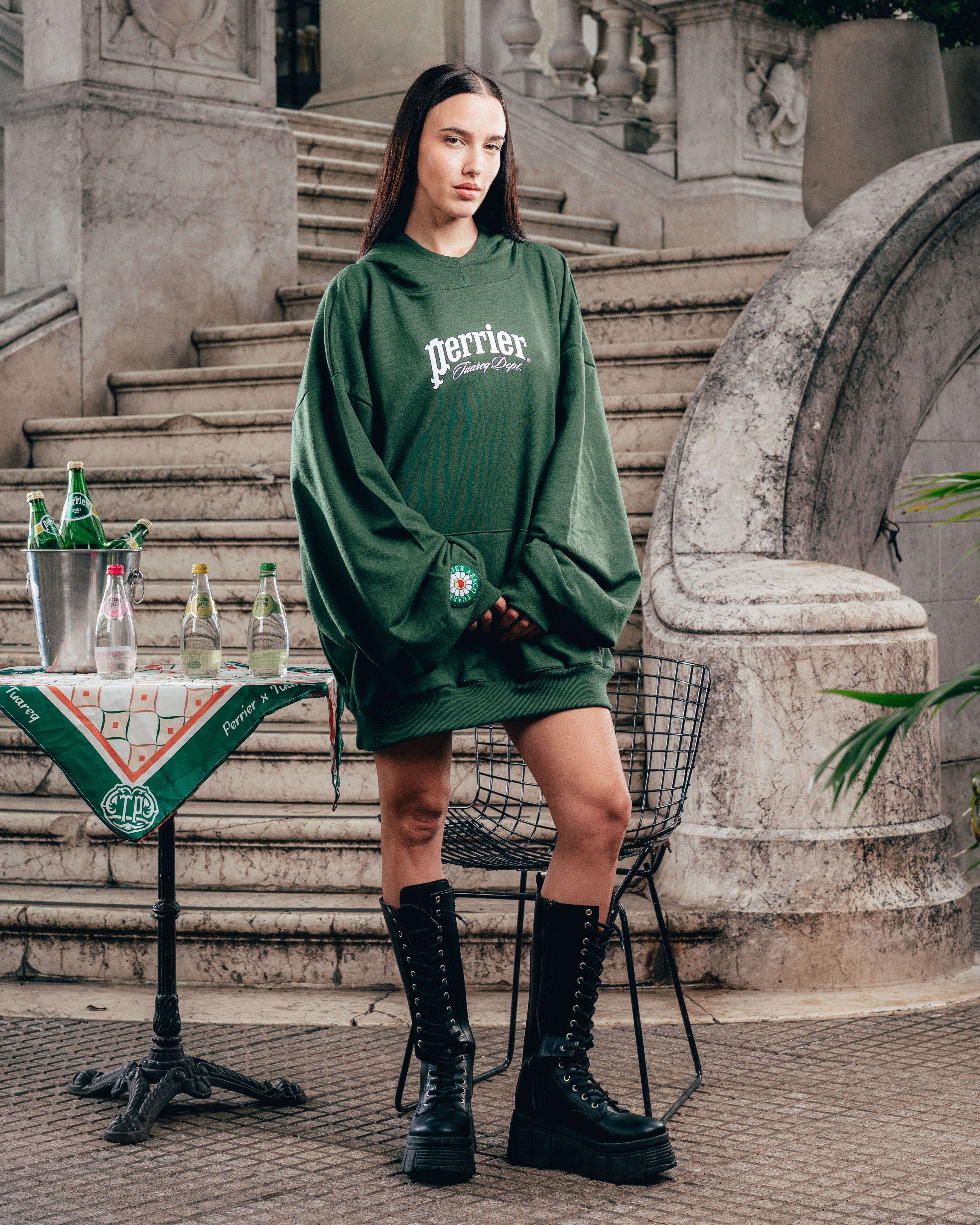 HOODIE MEGAOVERSIZED [ PERRIER ] SIGNATURE GREEN