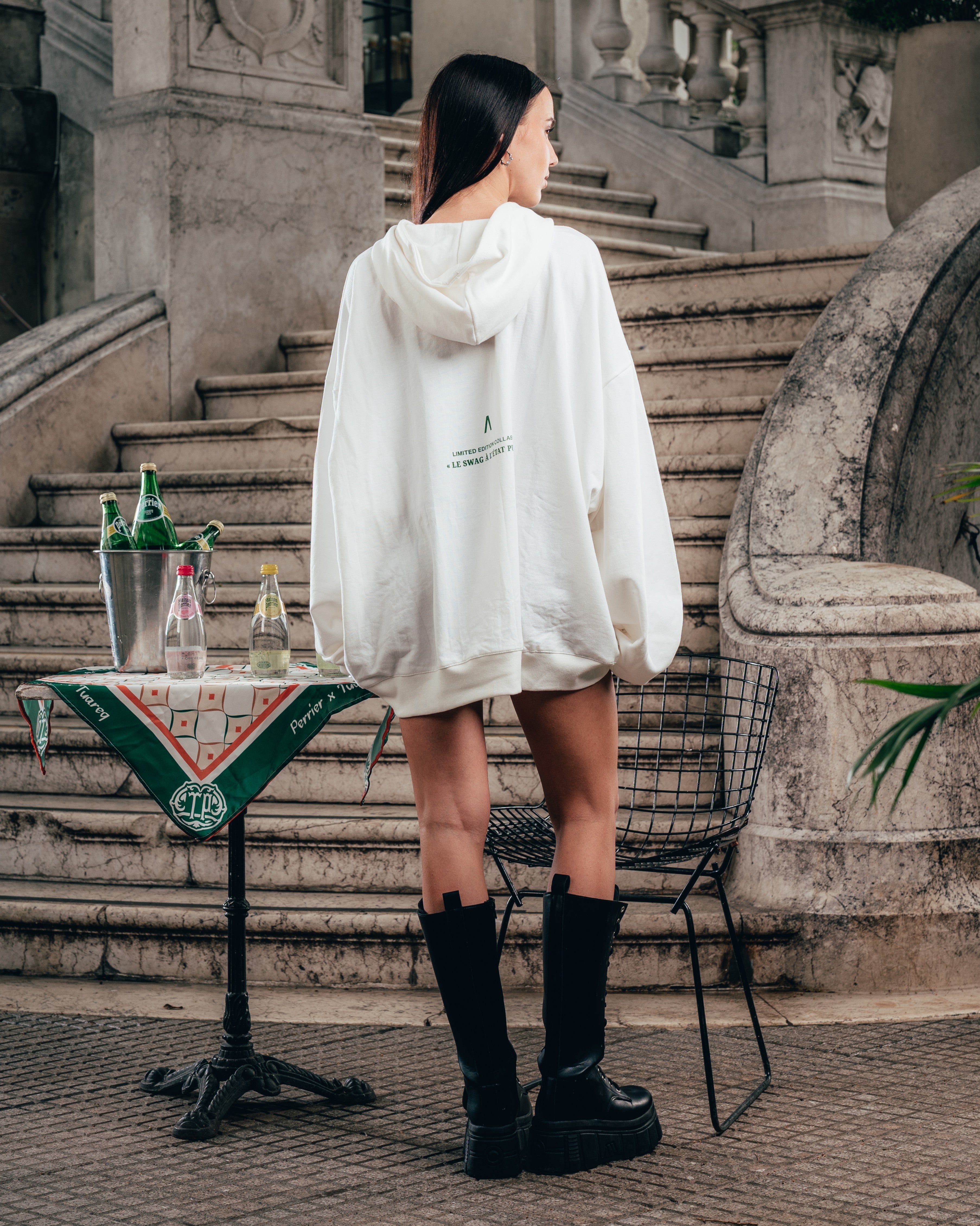 HOODIE MEGAOVERSIZED [ PERRIER ] SIGNATURE WHITE
